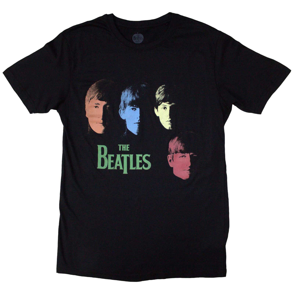 THE BEATLES - COLOUR FACES - T-Shirt Black