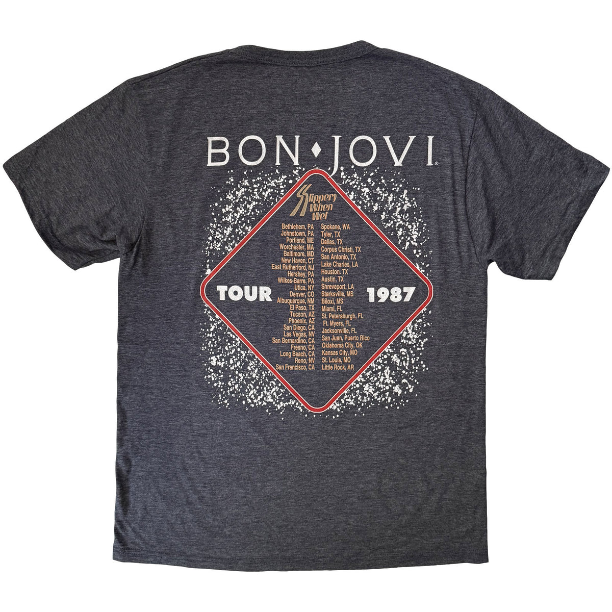 BON JOVI - SLIPPERY WHEN WET '87 - T-Shirt Denim Blue