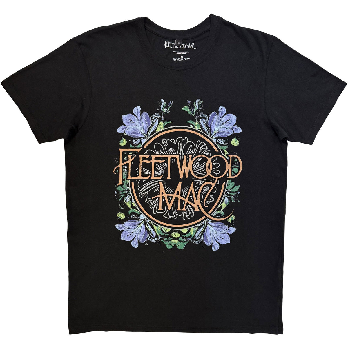 FLEETWOOD MAC - CIRCLE FLORAL - Carbon T-Shirt Black
