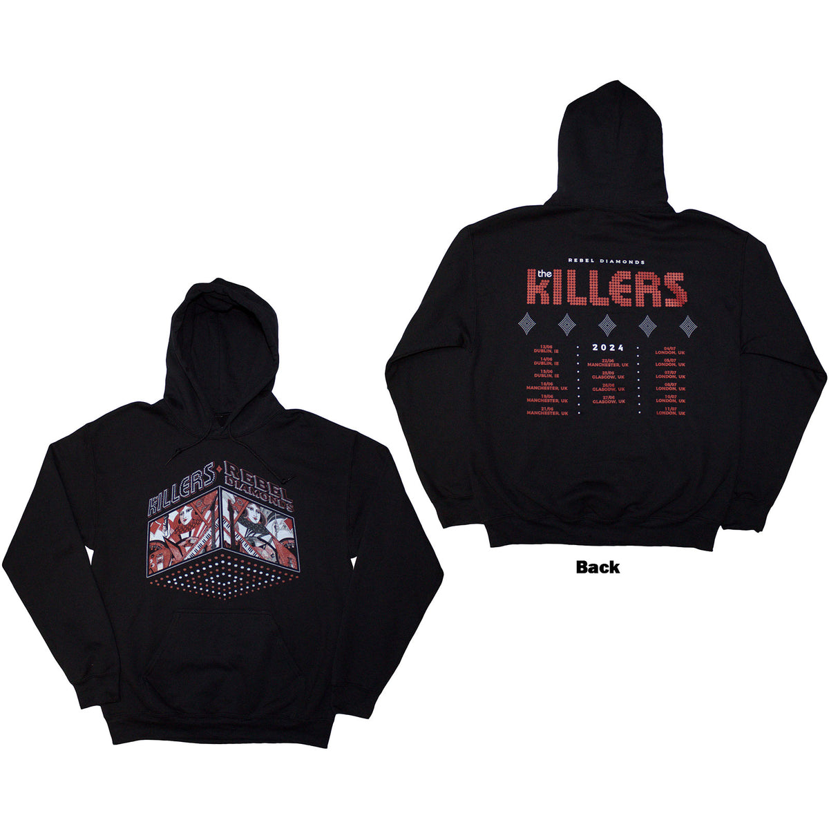 THE KILLERS - TOUR '24 REBEL DIAMONDS - Pullover Hoodie Black