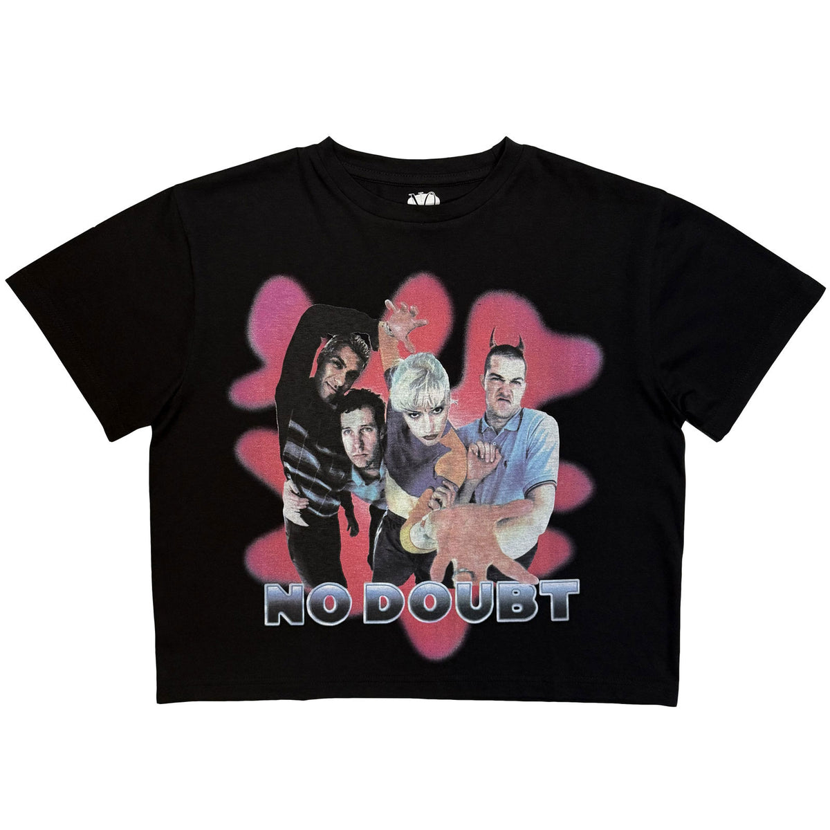 NO DOUBT - HORNS - Ladies Crop Top Black