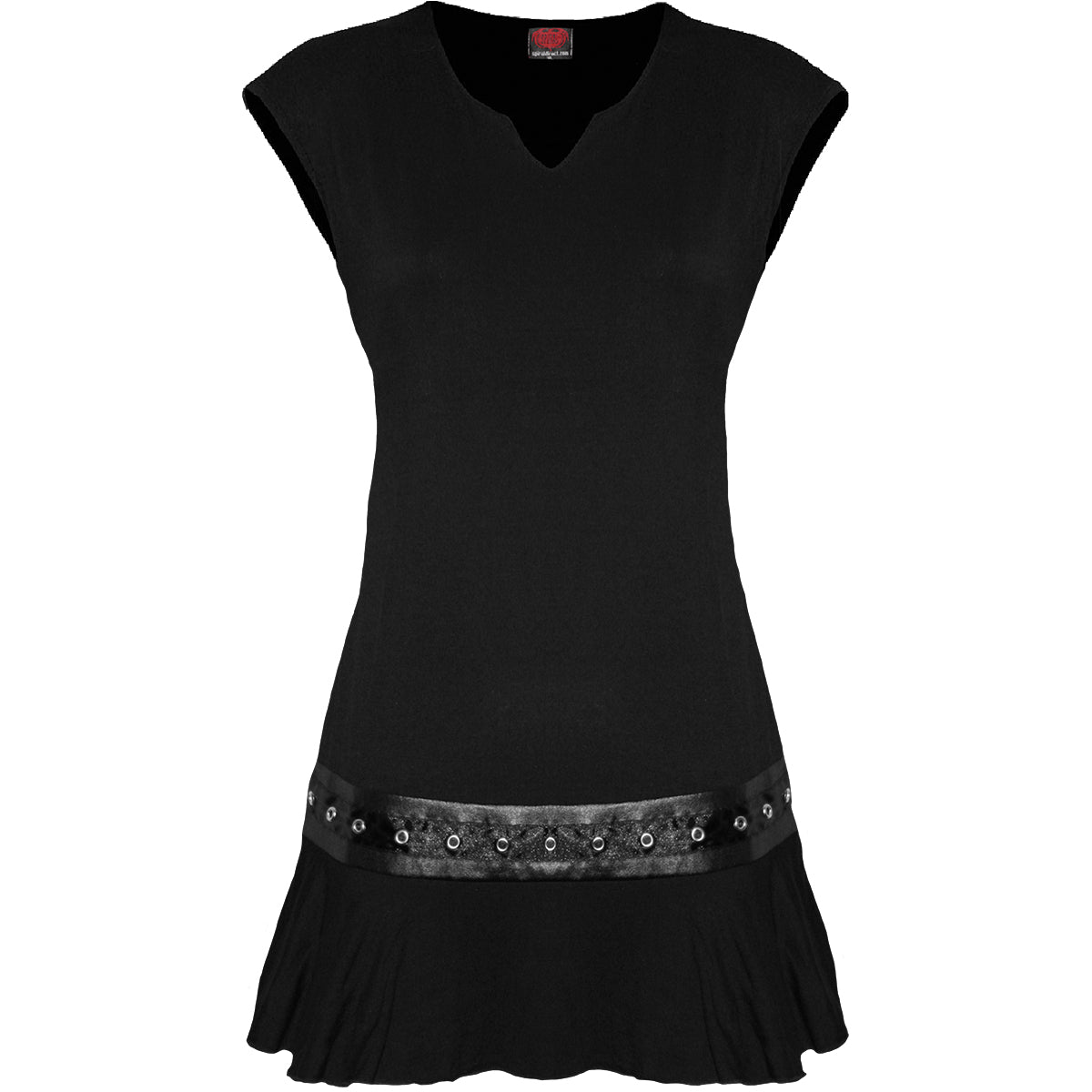 GOTHIC ROCK - Minikleid mit Nieten an der Taille Schwarz