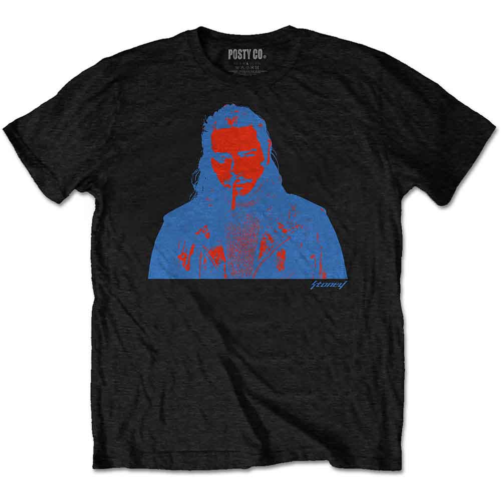 POST MALONE - RED & BLUE PHOTO - T-Shirt Black
