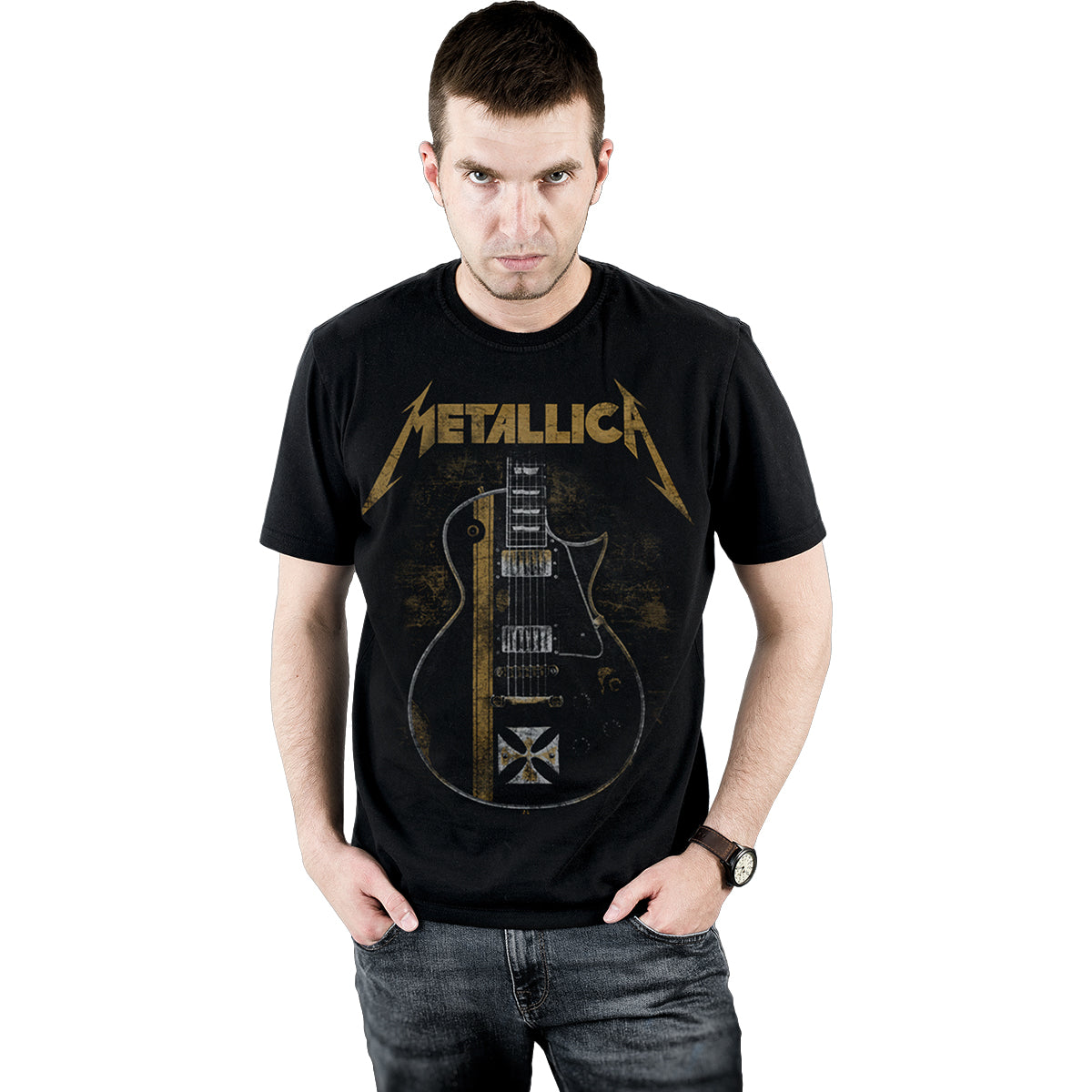 METALLICA - HETFIELD IRON CROSS - Front Print T-Shirt Schwarz