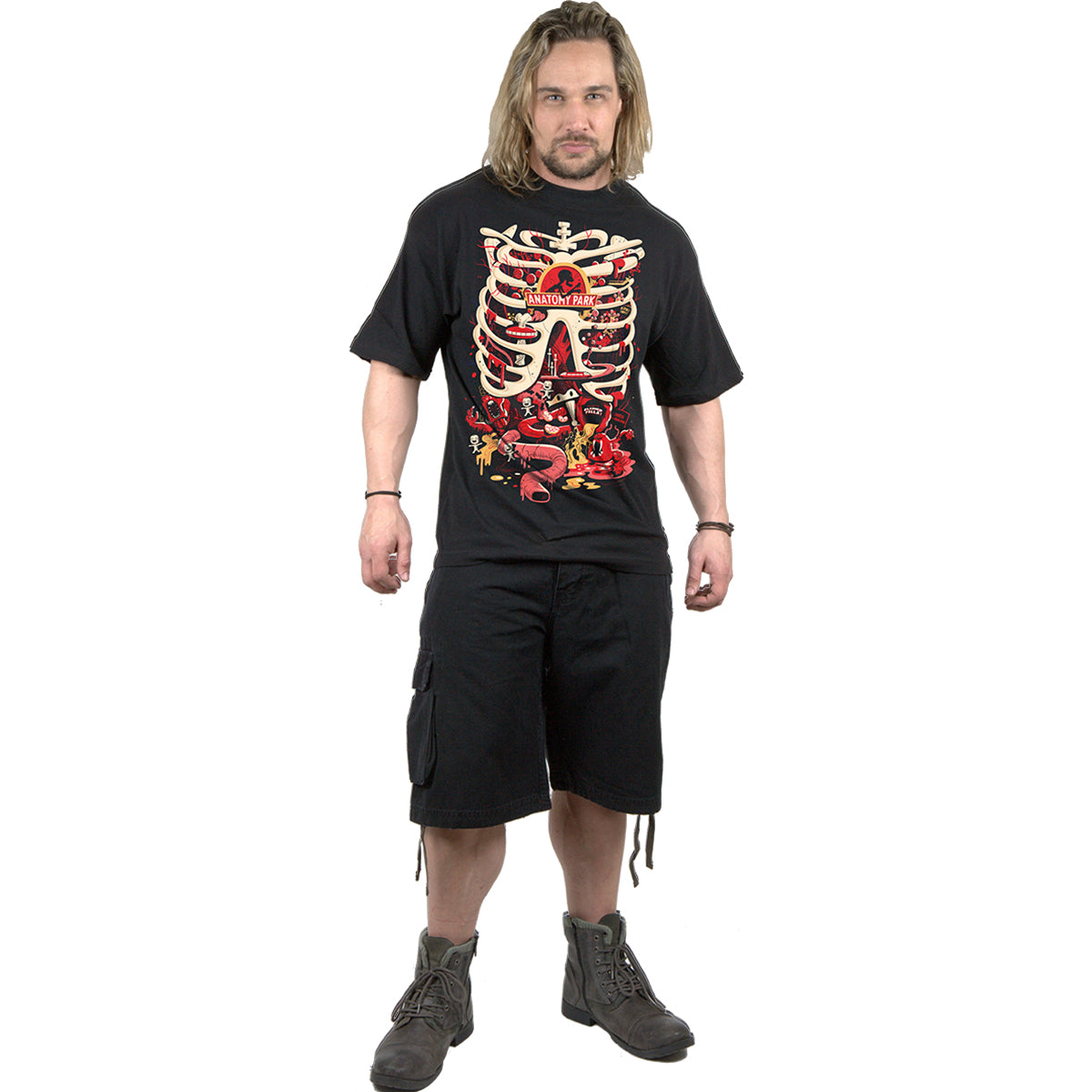 RICK AND MORTY - ANATOMY PARK - Front Print T-Shirt Black