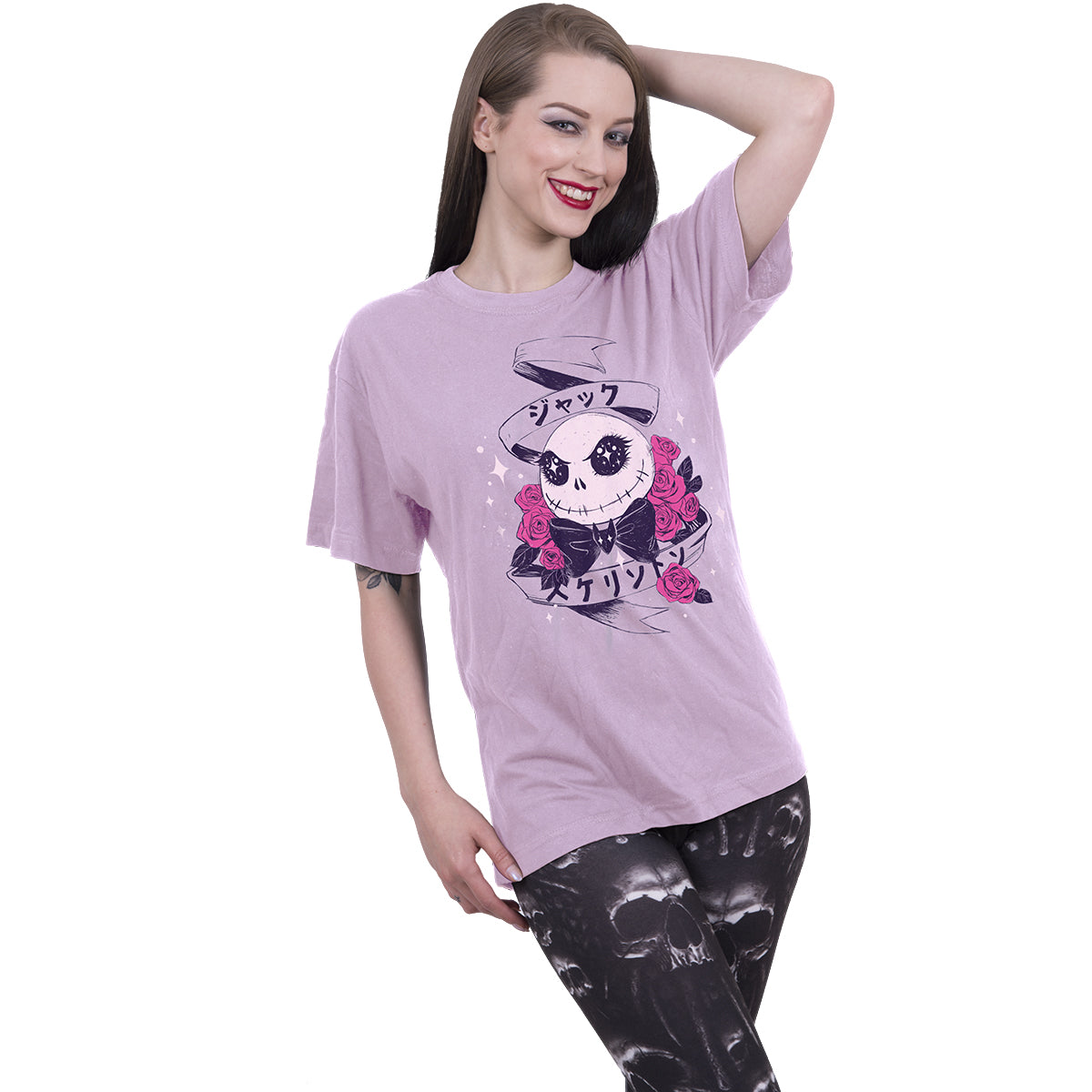 NIGHTMARE BEFORE CHRISTMAS - KAWAII JACK - Front Print T-Shirt Schwarz