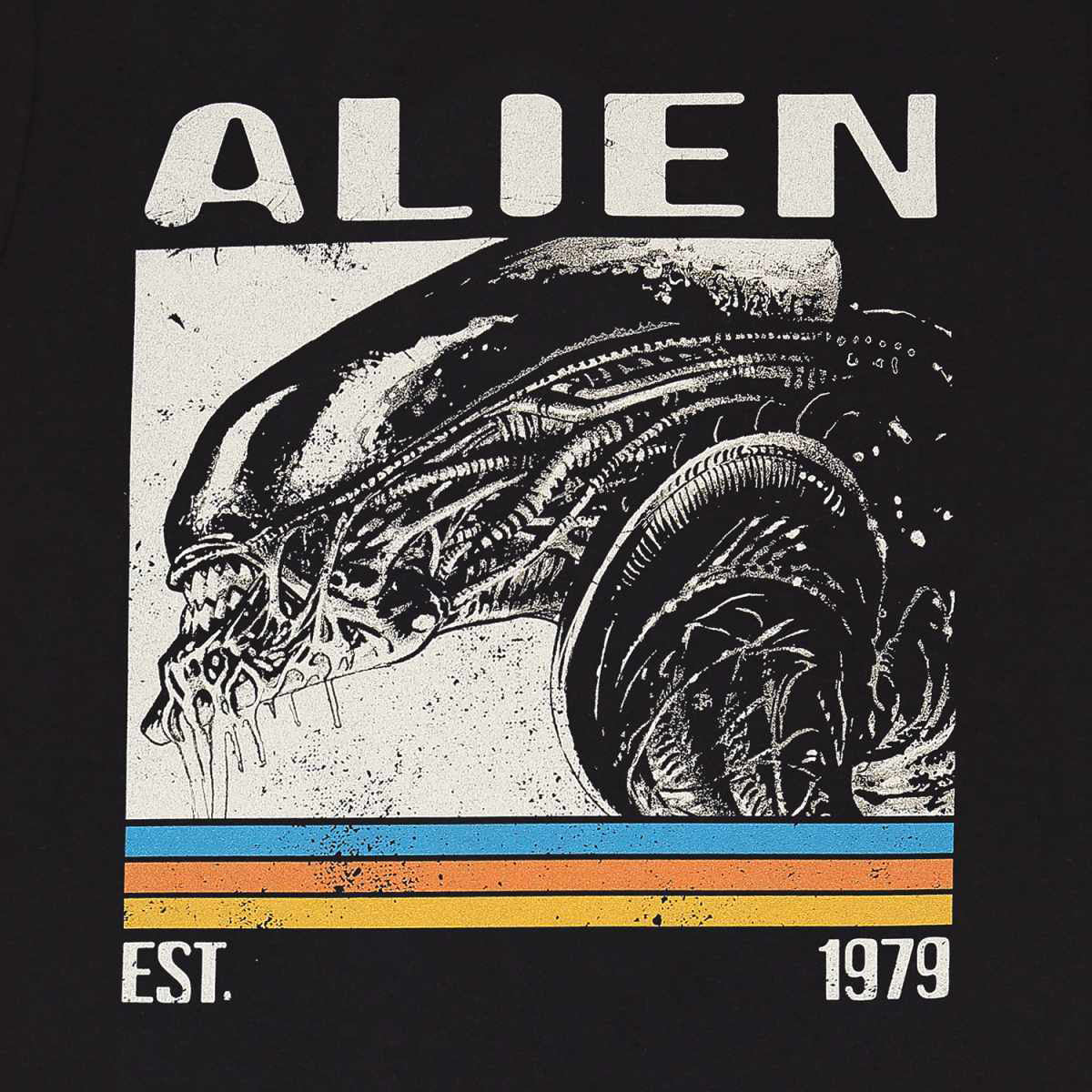 ALIEN - RETRO BARS - Front Print T-Shirt Schwarz