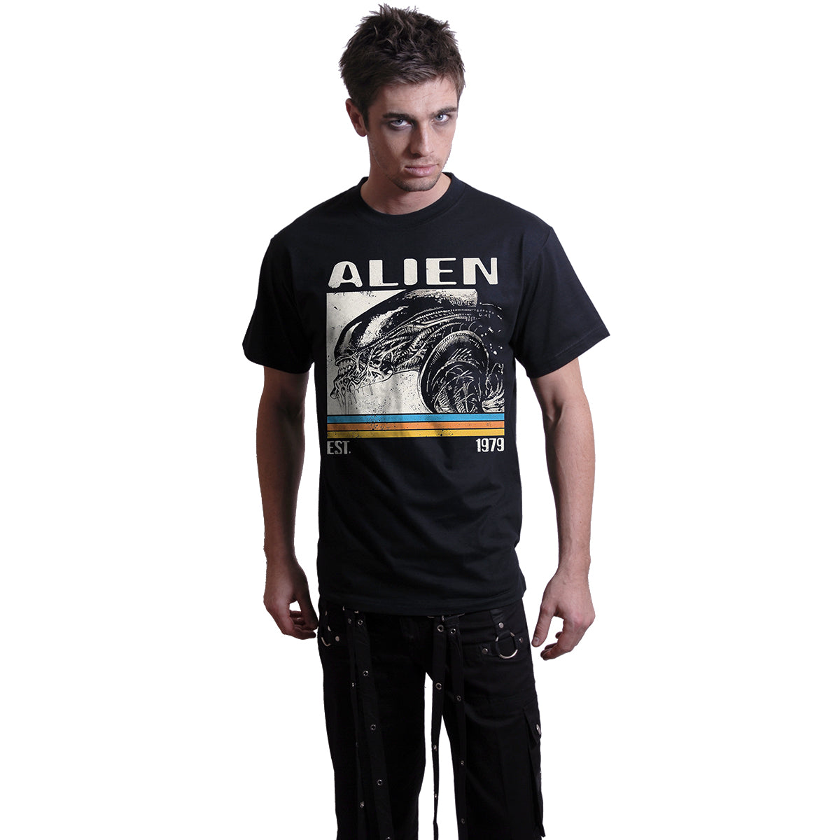 ALIEN - RETRO BARS - Front Print T-Shirt Schwarz