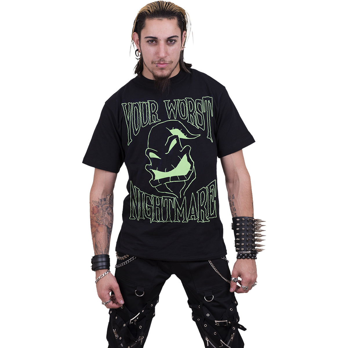 NIGHTMARE BEFORE CHRISTMAS - OOGIE BOOGIE GLOW IN THE DARK INK - Front Print T-Shirt Schwarz