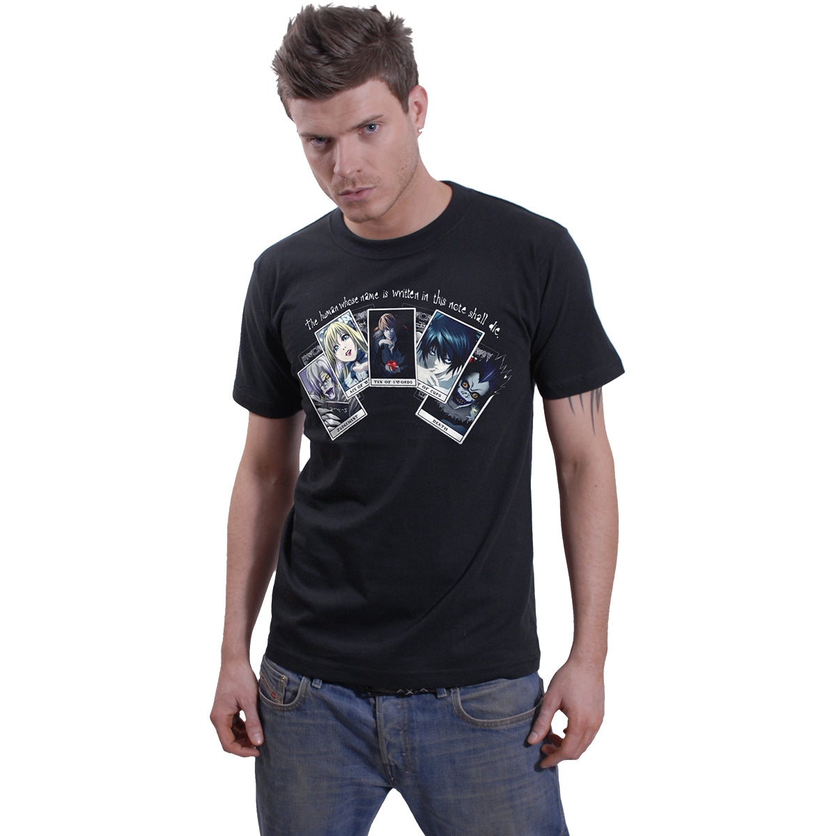 DEATH NOTE - PLAYING CARDS - Front Print T-Shirt Black