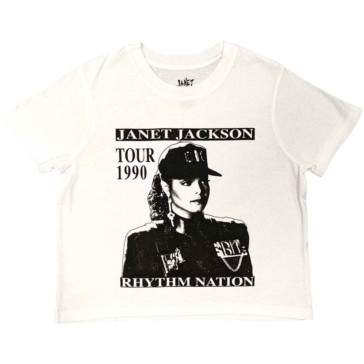 JANET JACKSON - RHYTHM NATION - Crop Top White