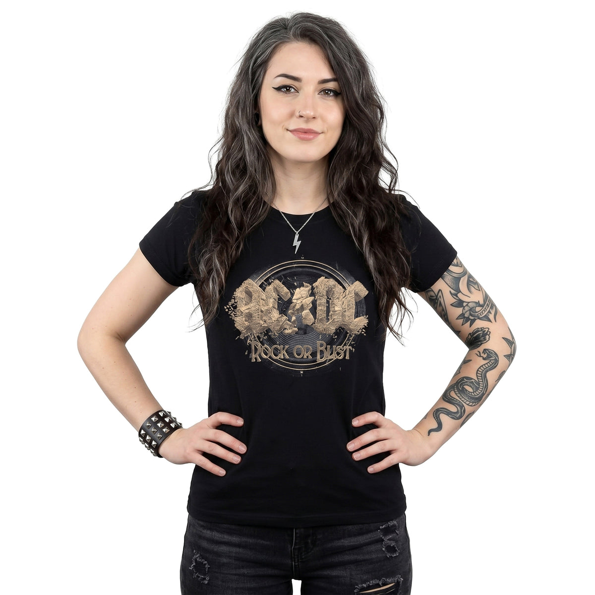 AC/DC - ROCK OR BUST - Ladies T-Shirt Black
