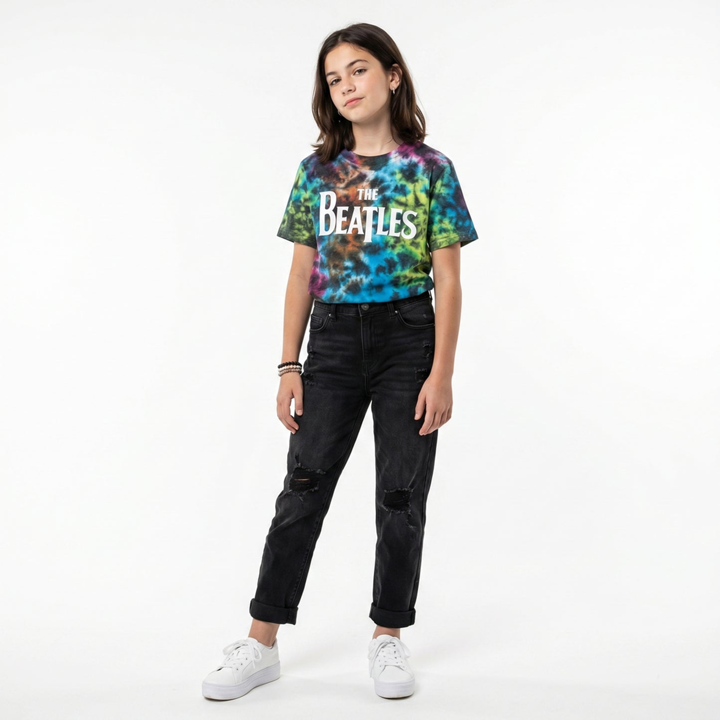 THE BEATLES - DROP T LOGO - Kids T-Shirt Grey (Wash Collection)