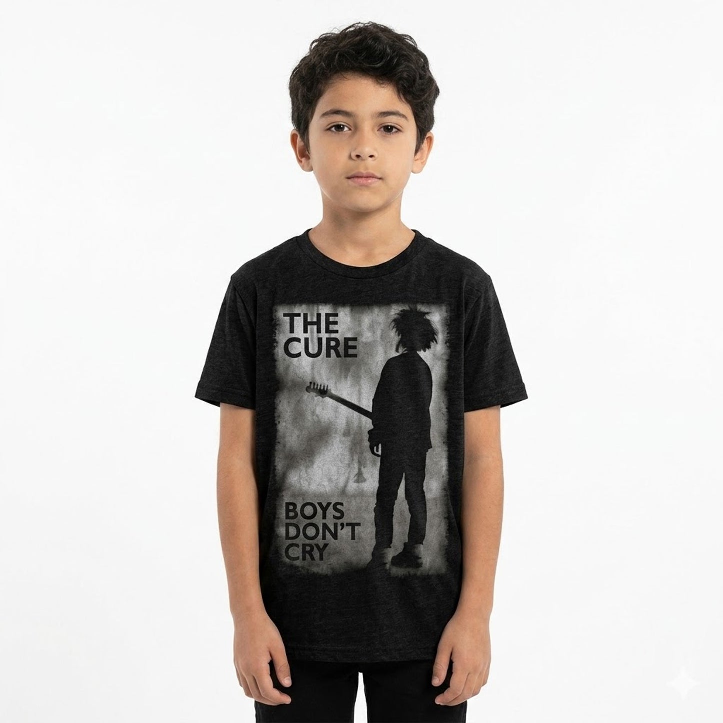 THE CURE - BOYS DON'T CRY BLACK & WHITE - Kids T-Shirt Black