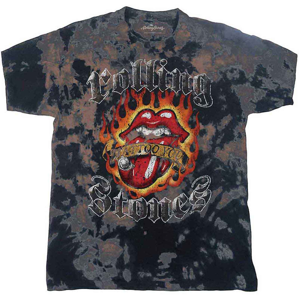 THE ROLLING STONES - TATTOO FLAMES - Kids T-Shirt Grey (Wash Collection)