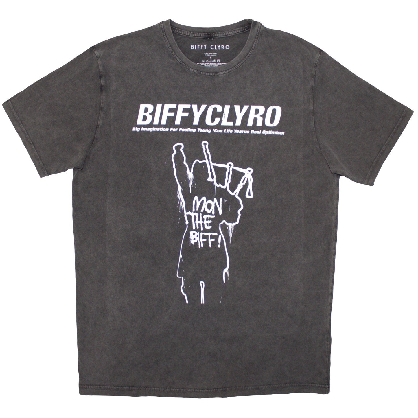 BIFFY CLYRO - BIG IMAGINATION - Stone Wash T-Shirt Grey