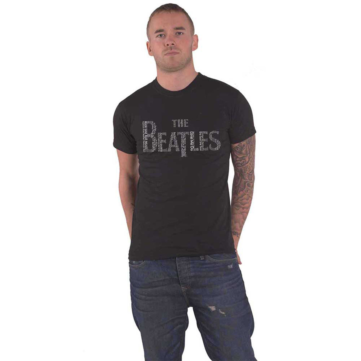 THE BEATLES - DROP T SONGS - T-Shirt Black