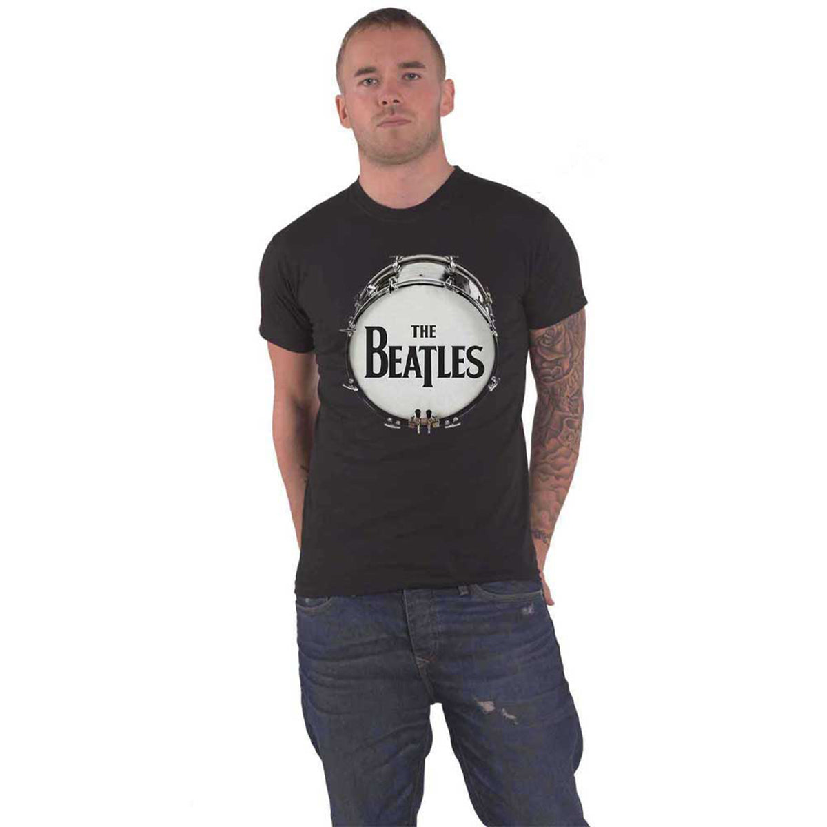 BEATLES, THE - ORIGINAL DRUM SKIN - T-Shirt Black