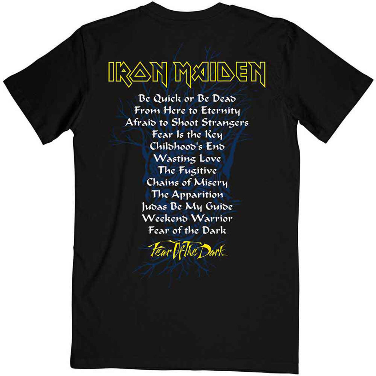 IRON MAIDEN - FEAR OF THE DARK ALBUM TRACK LISTING - T-Shirt Black (Back Print)