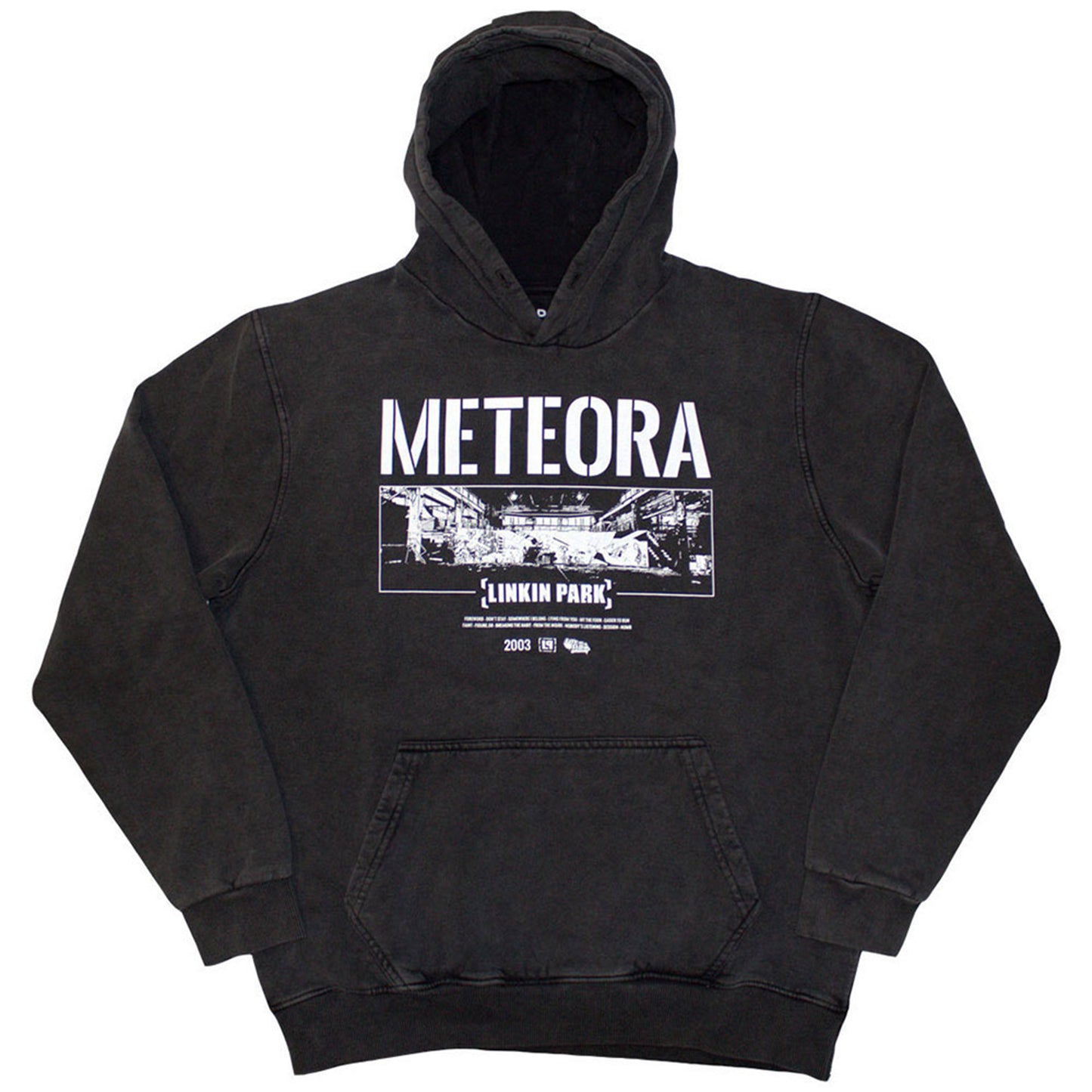 LINKIN PARK - METEORA WALL ART - Stone Wash Pullover Hoodie Grey