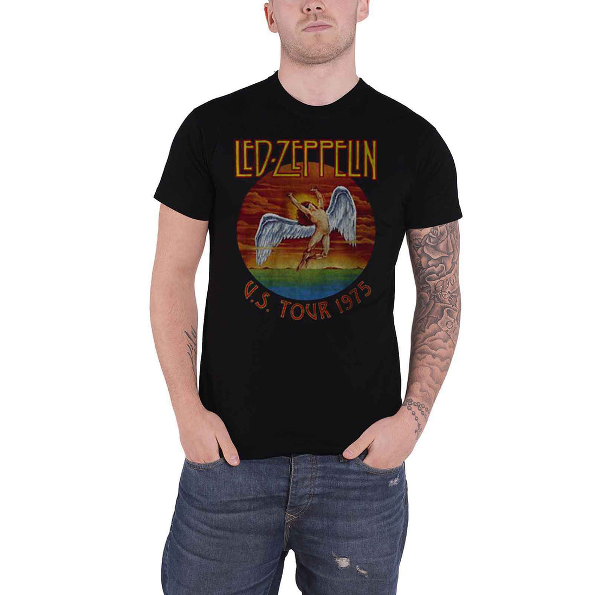 LED ZEPPELIN - USA TOUR '75. - T-Shirt Black