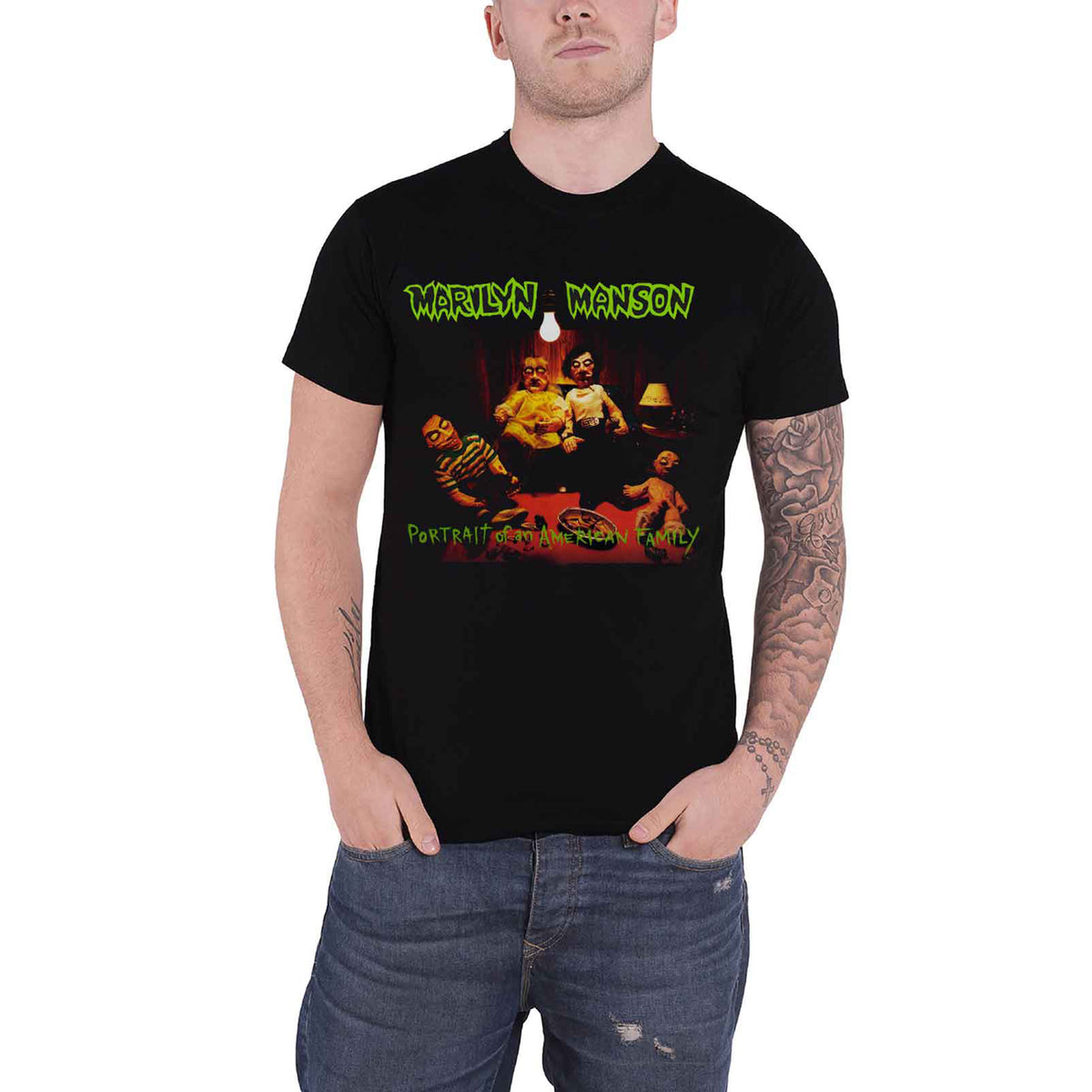MARILYN MANSON - AMERICAN FAMILY - T-Shirt Black (Back Print)