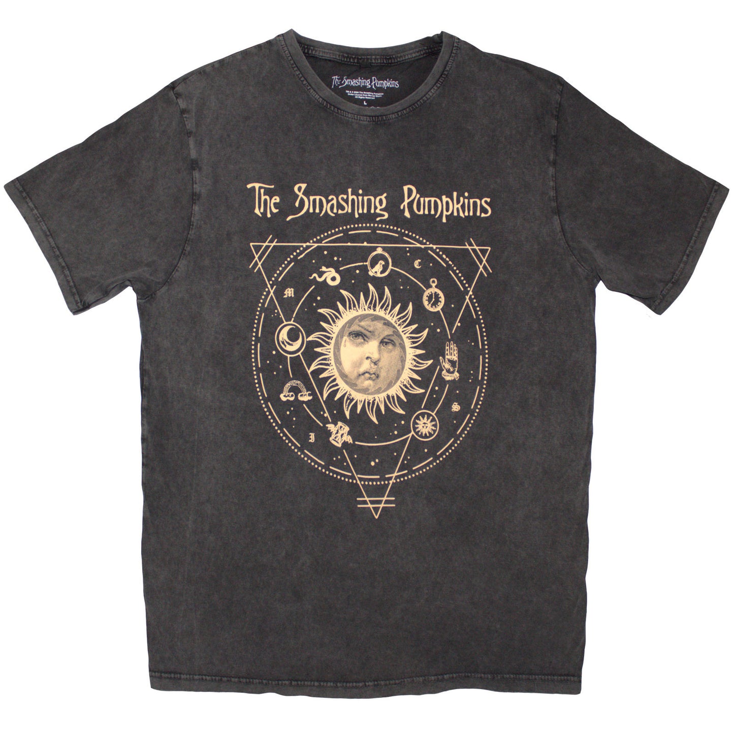 SMASHING PUMPKINS, THE - CELESTIAL SUN - Stone Wash T-Shirt Grey