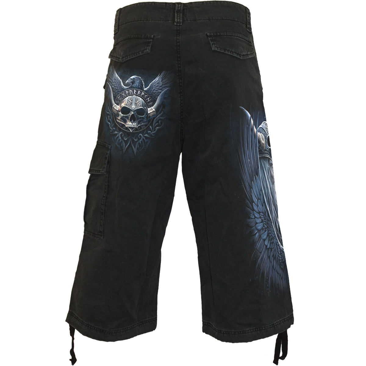 ODIN'S WARRIOR - Vintage Cargo Shorts 3/4 lang Schwarz