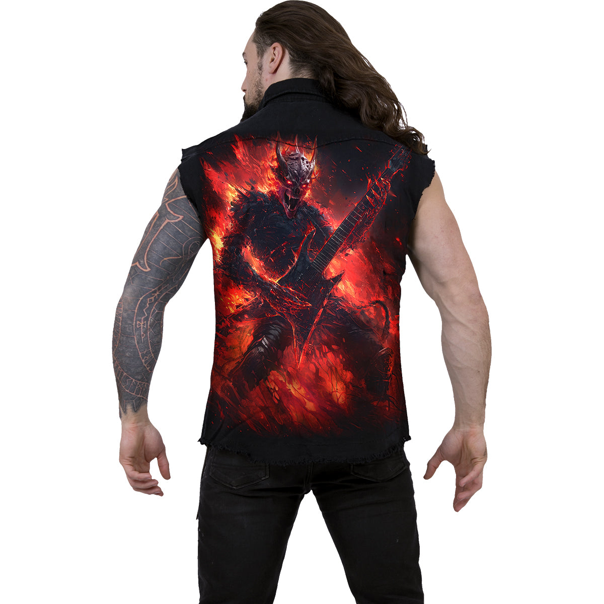 RIFF BURNER - Ärmelloser Stone Washed Worker Schwarz
