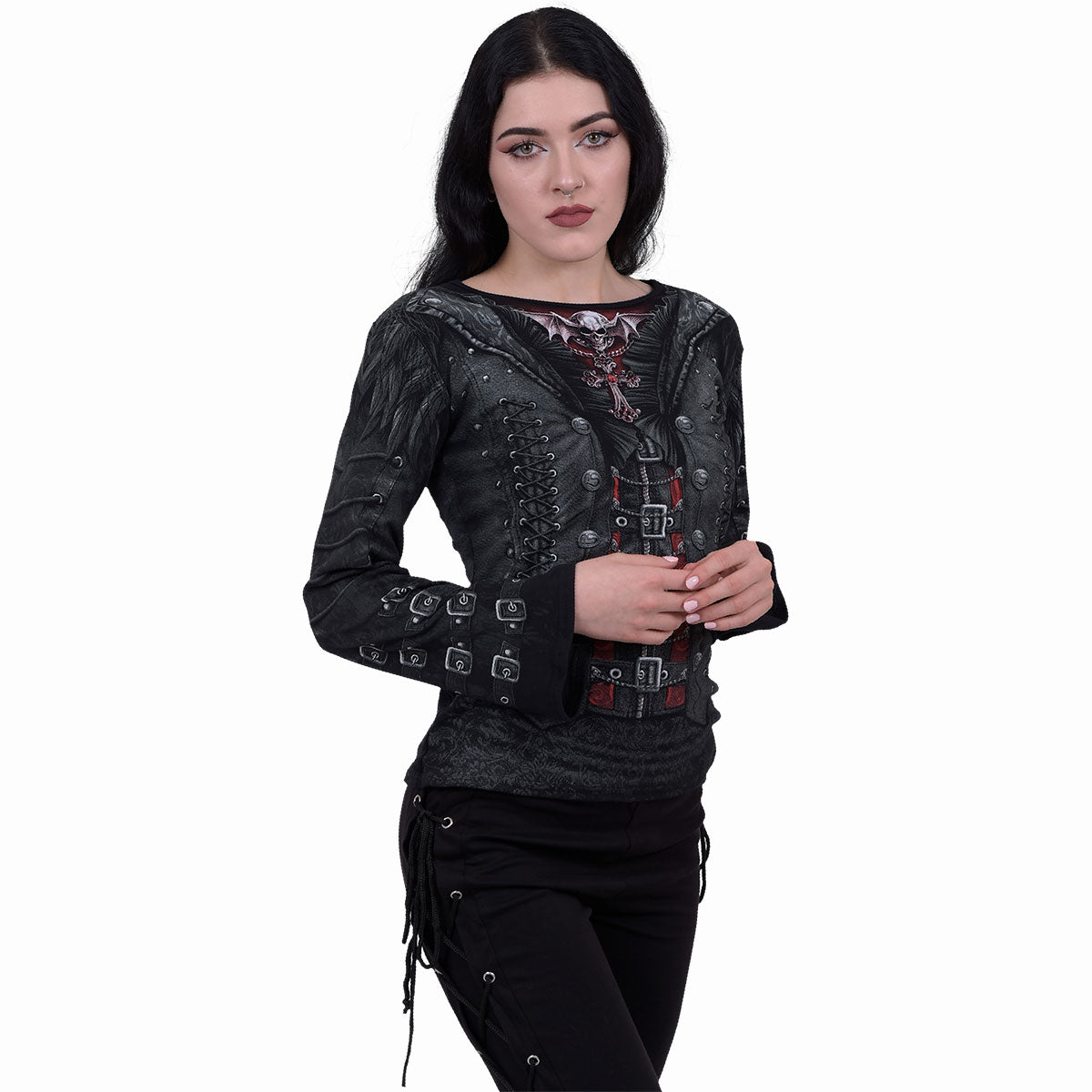 GOTHESS WRAP - All Over Baggy Top Black