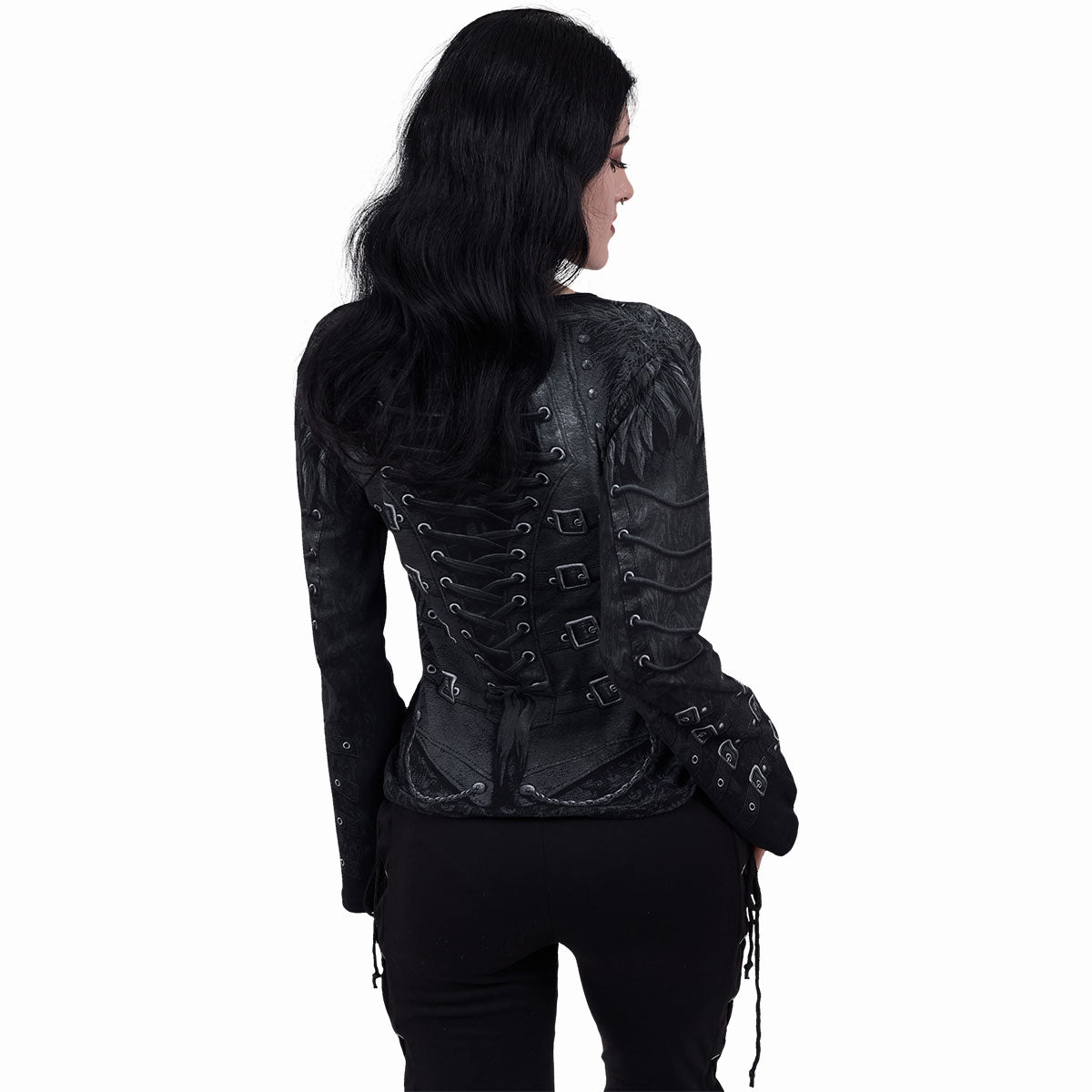 GOTHESS WRAP - All Over Baggy Top Black