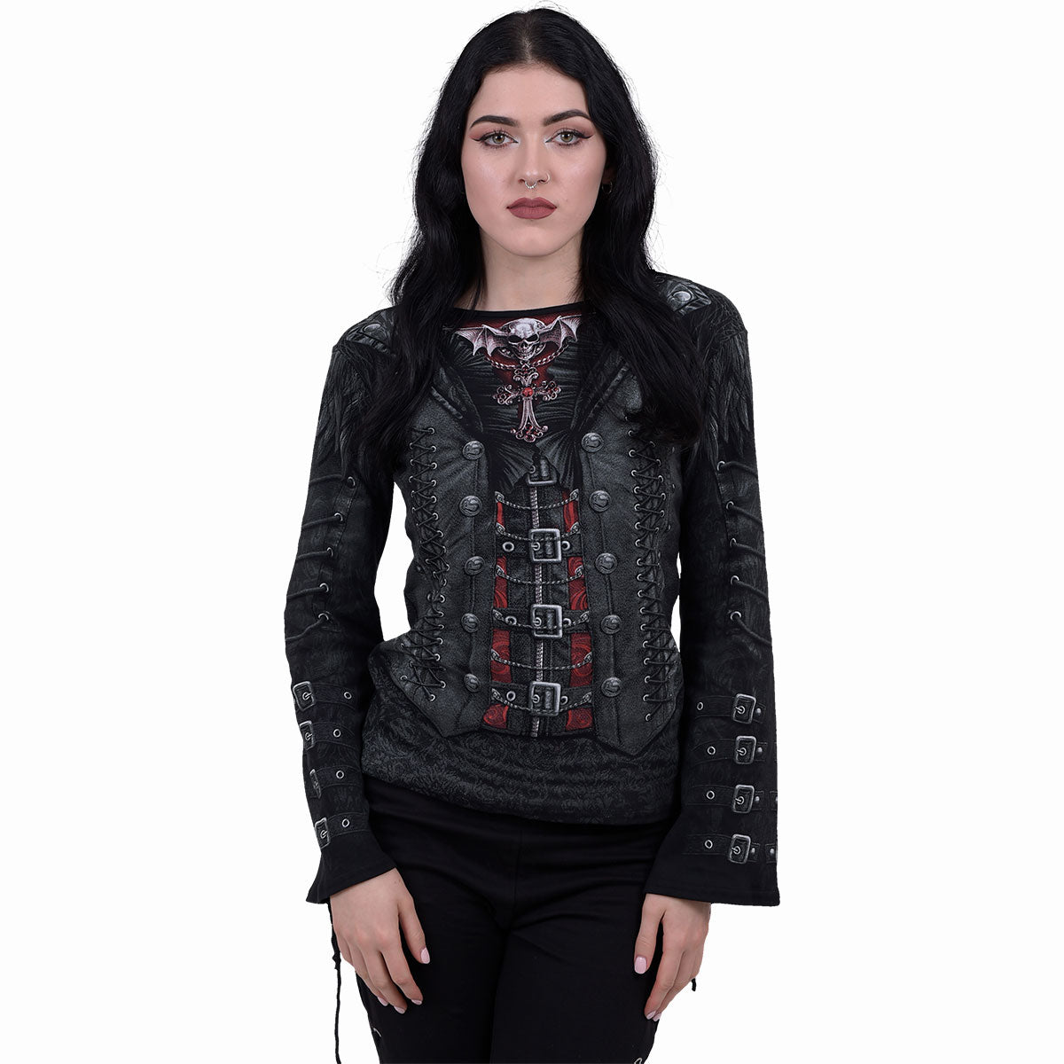 GOTHESS WRAP - All Over Baggy Top Black