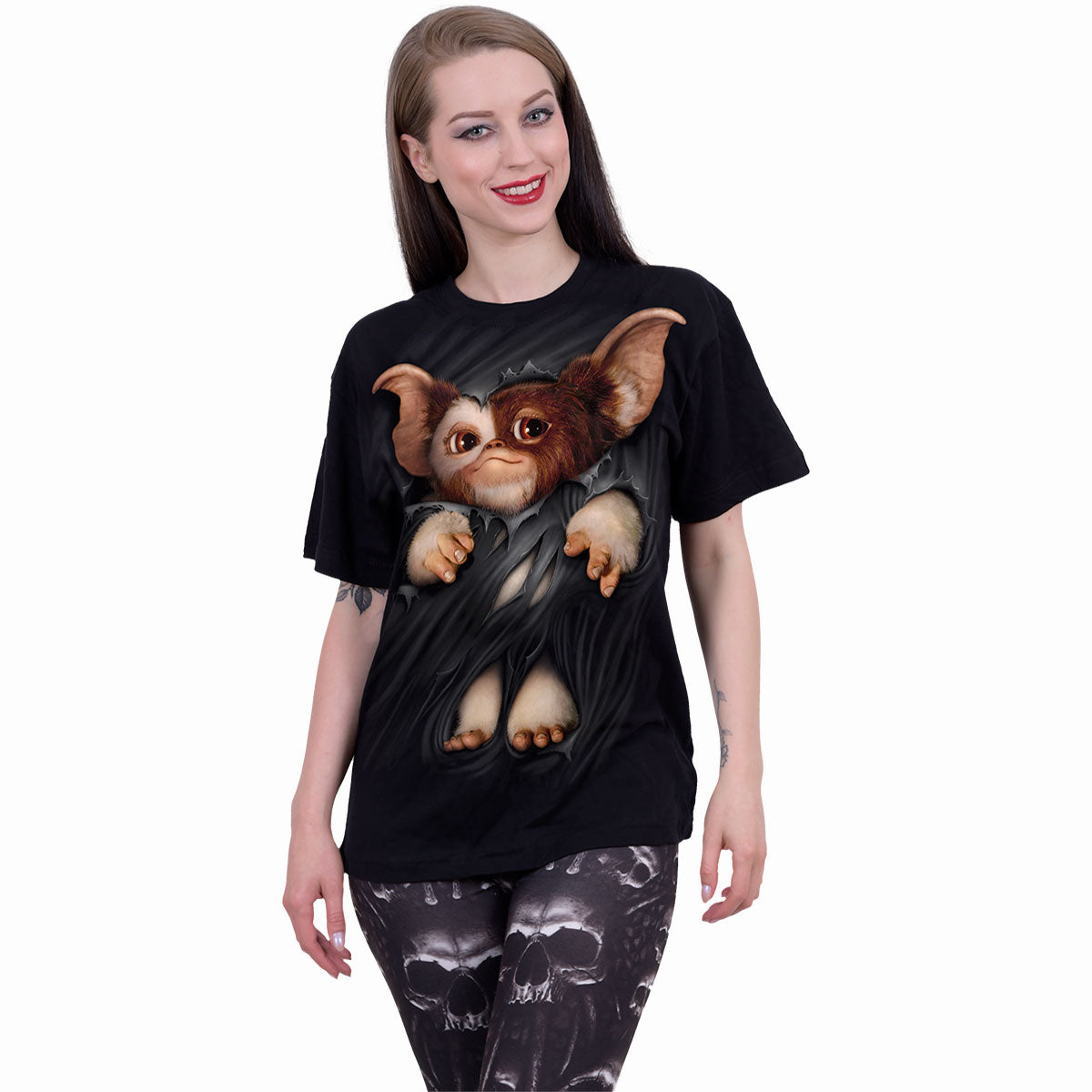 GREMLINS - GIZMO - Front Print T-Shirt Schwarz