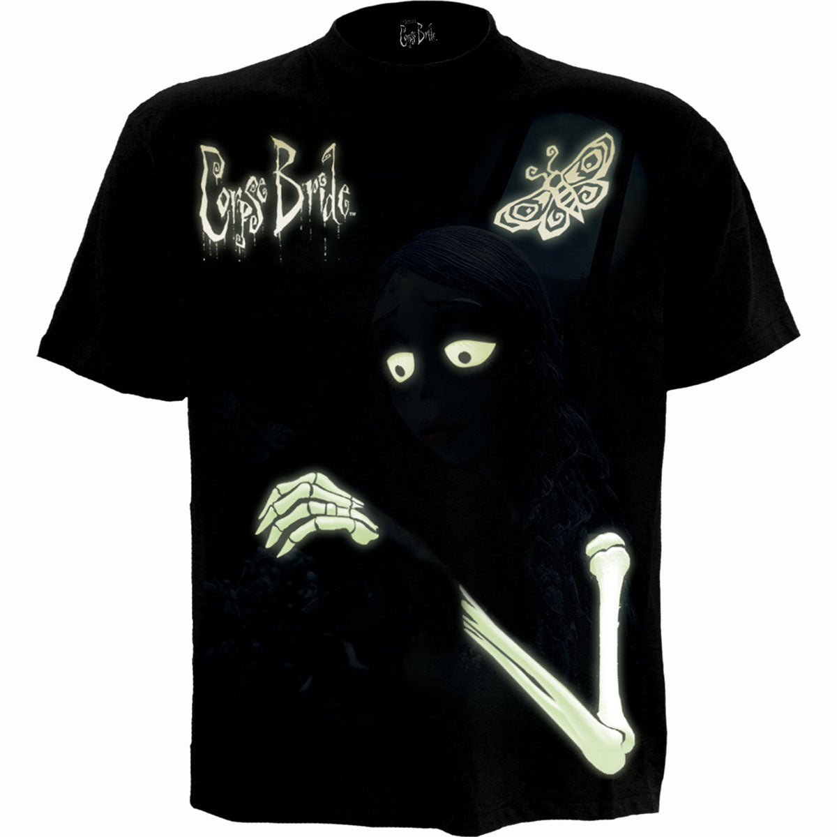 CORPSE BRIDE - GLOW IN THE DARK - Front Print T-Shirt Schwarz