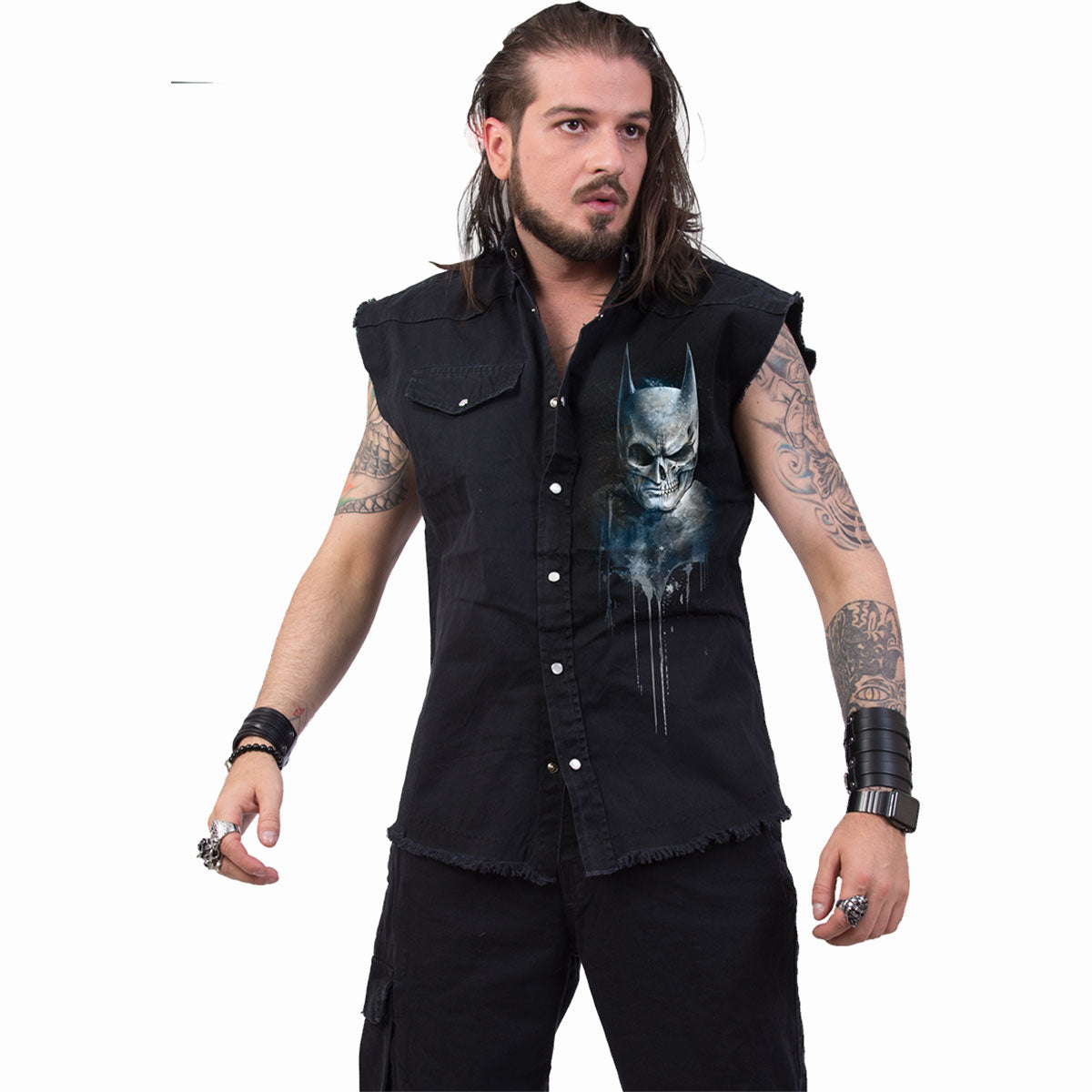 BATMAN - NOCTURNAL - Ärmelloser Stone Washed Worker Schwarz