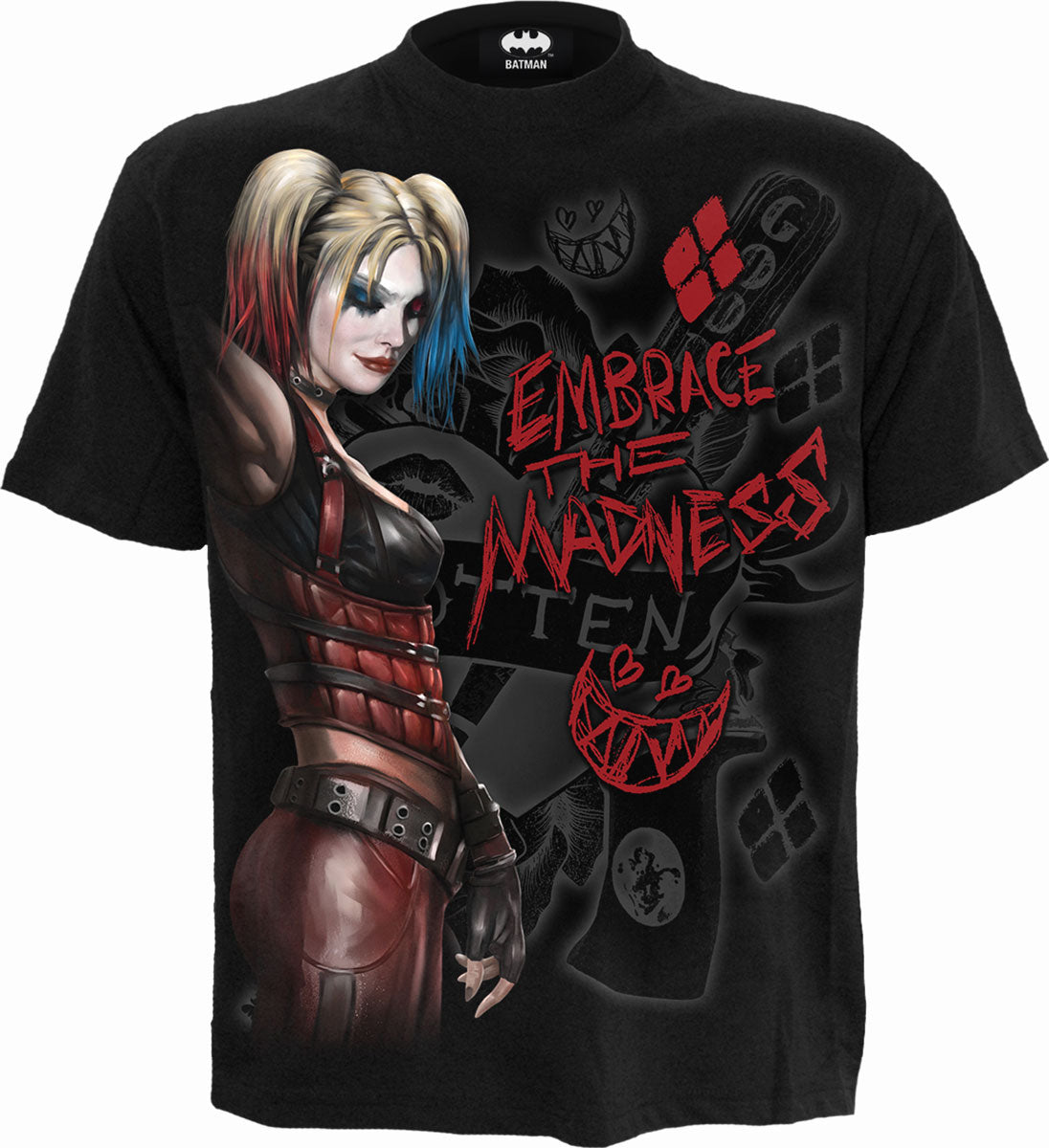 HARLEY QUINN - EMBRACE MADNESS - Front Print T-Shirt Schwarz