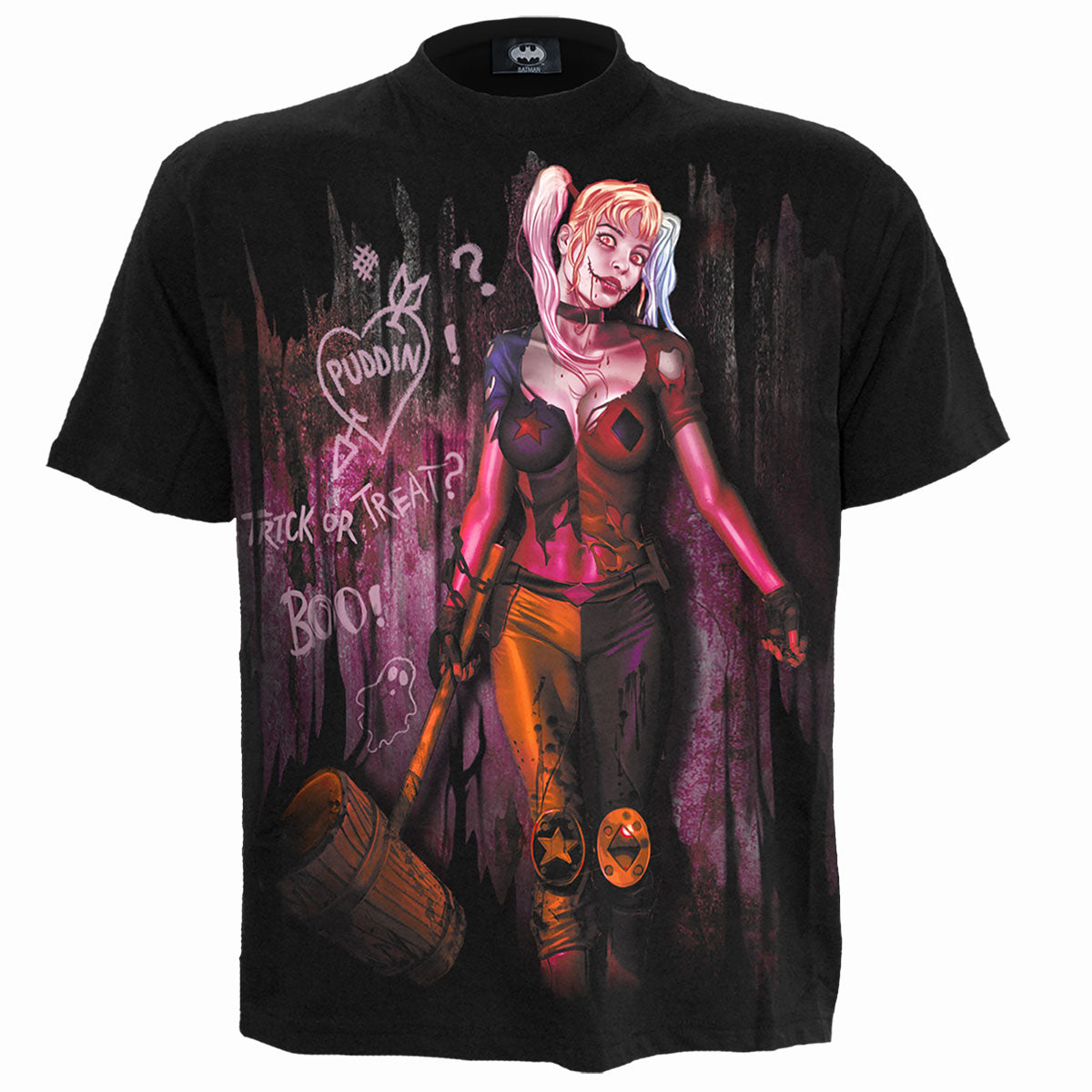 HARLEY QUINN - TRICK OR TREAT - Front Print T-Shirt Schwarz