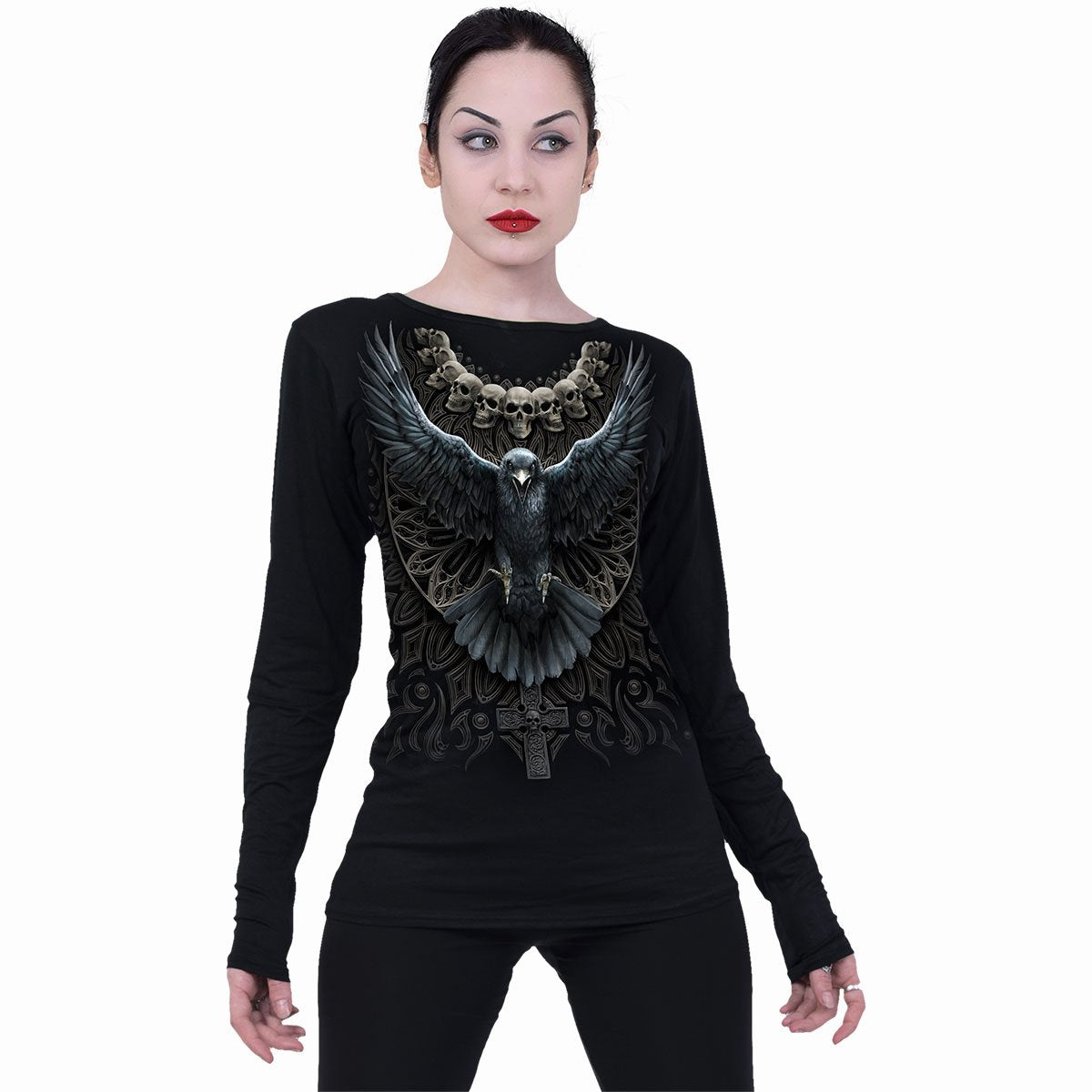 RAVEN SKULL - Baggy Top Schwarz