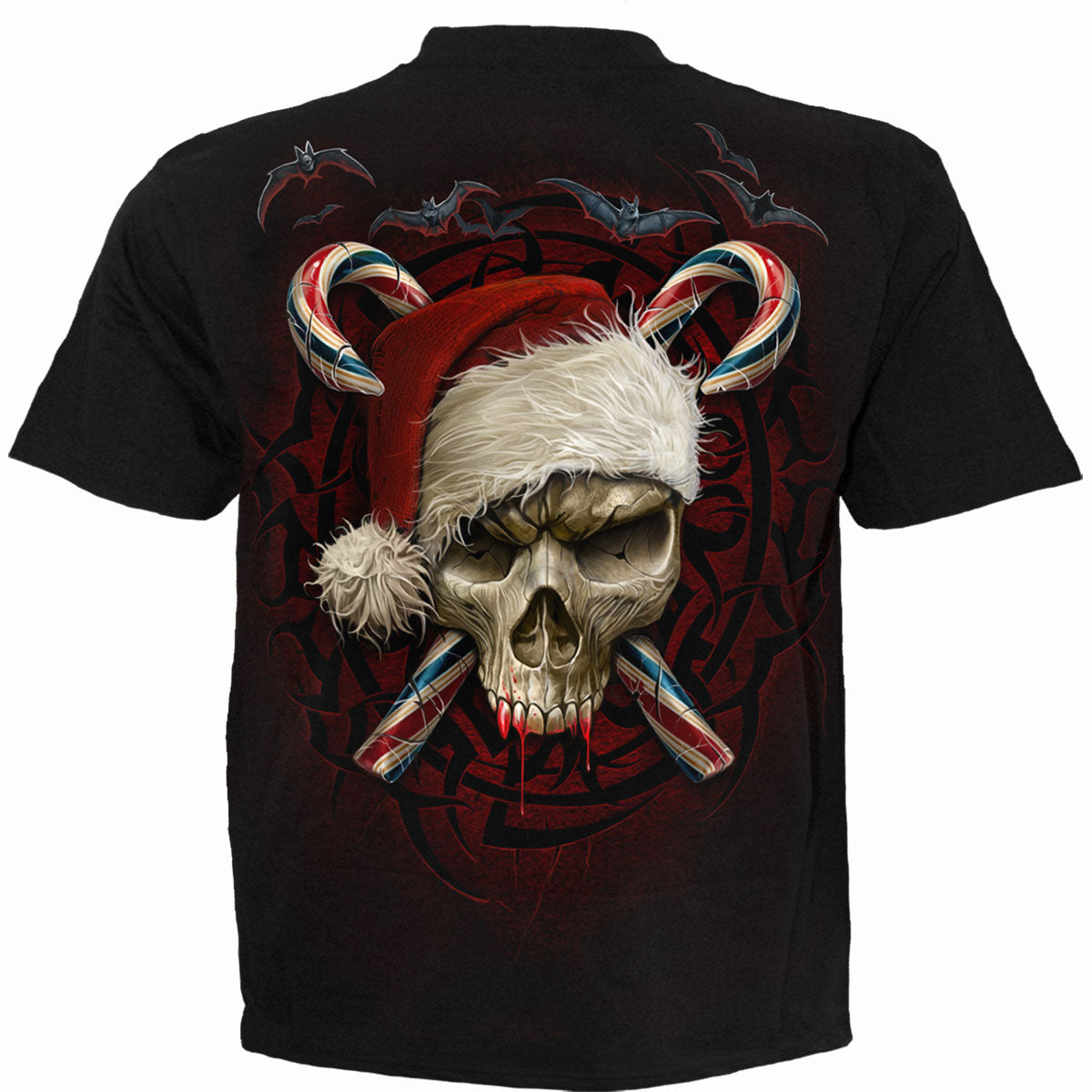 CANDY CANE SANTA - T-Shirt Schwarz