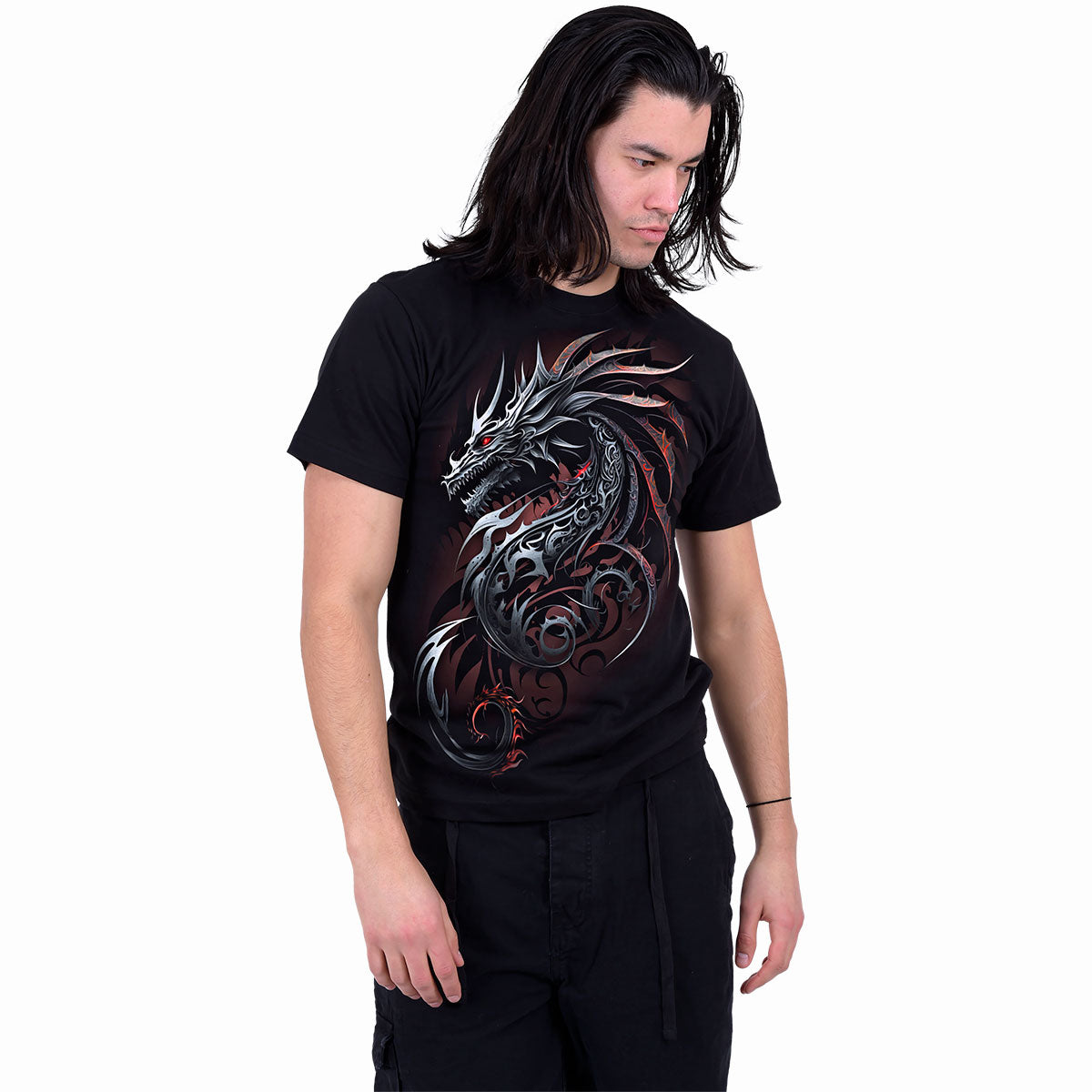 DRAGON SHARDS - Front Print T-Shirt Schwarz