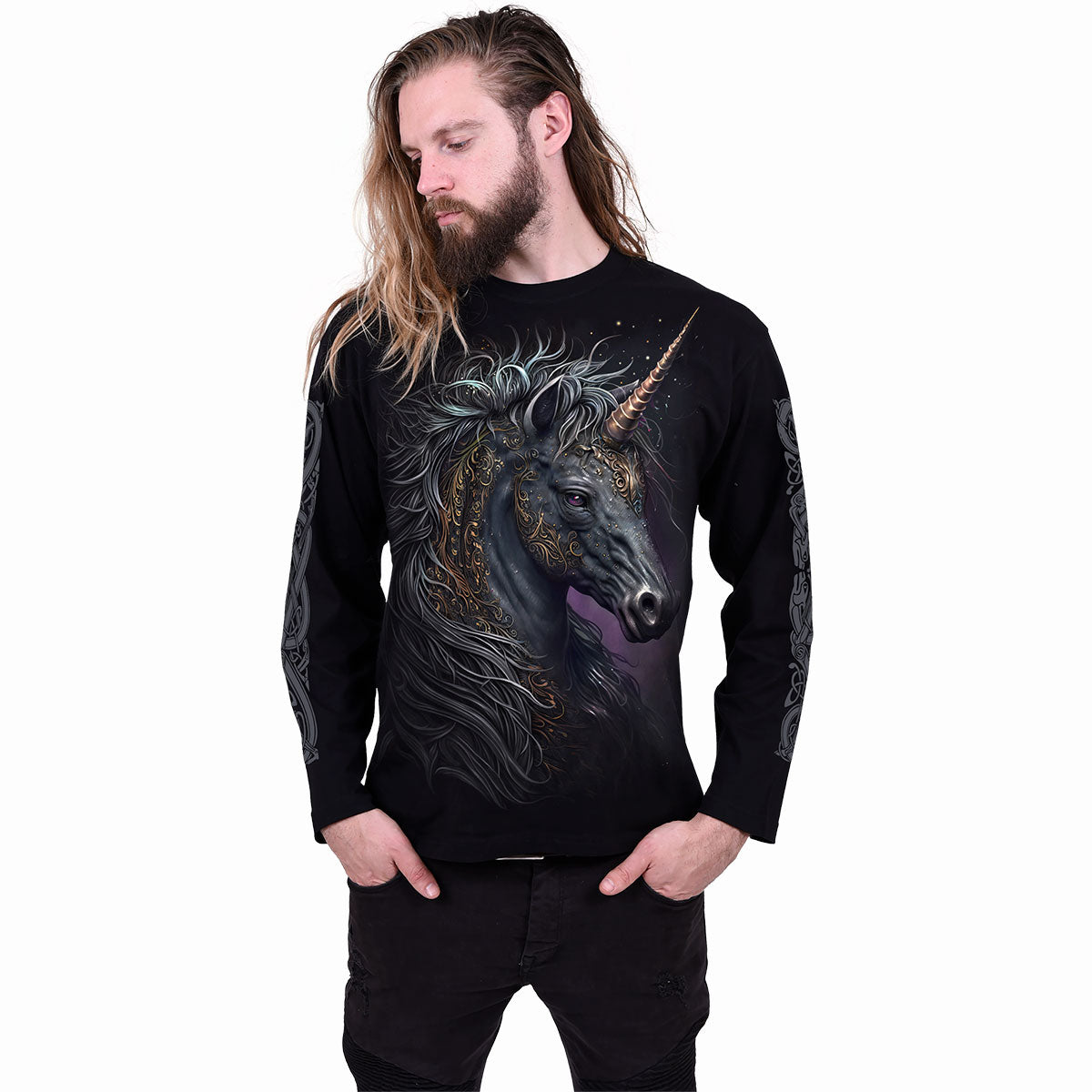 CELTIC UNICORN - Langarmshirt Schwarz