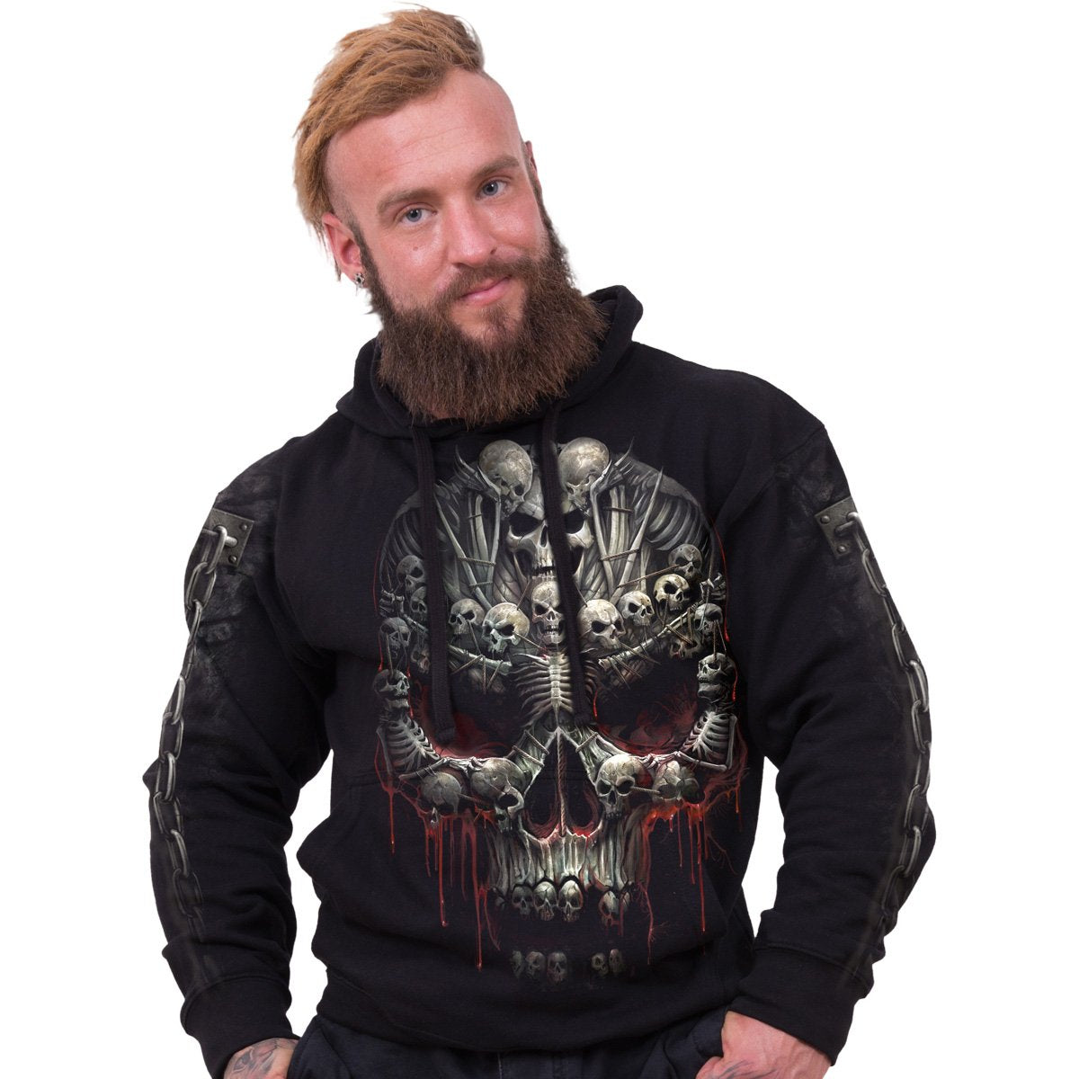 DEATH BONES - Side Pocket Hoody Black - Spiral USA