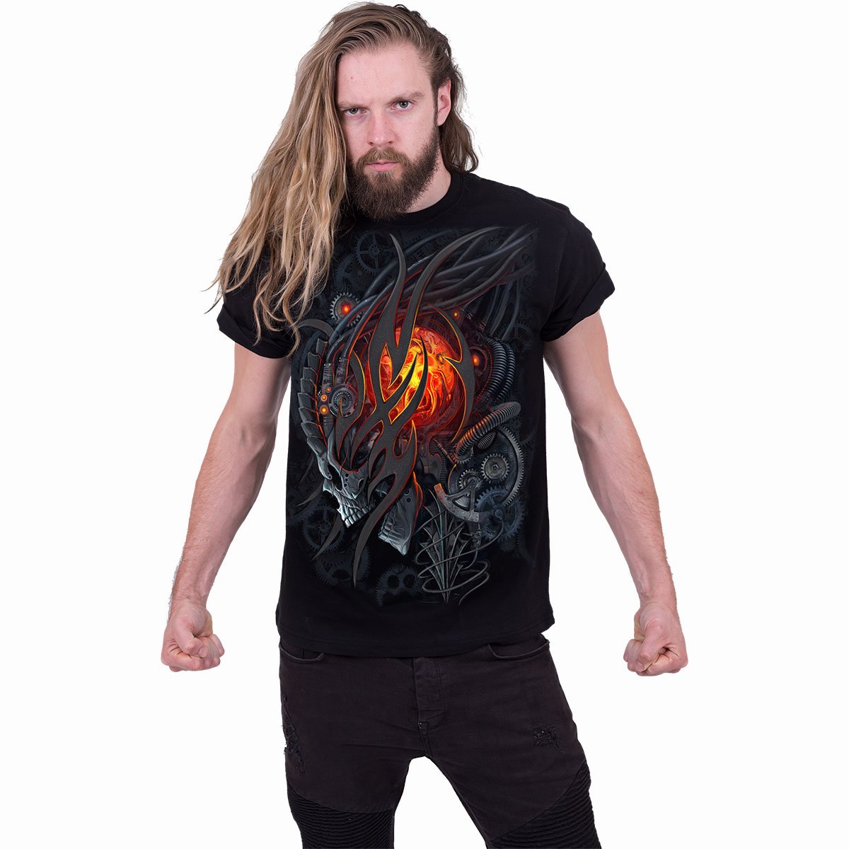 STEAMPUNK SKULL - T-Shirt Schwarz