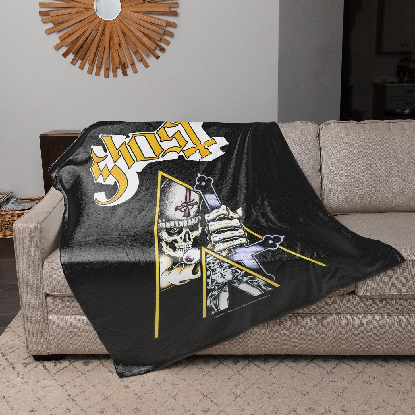 Rocksax Ghost Sherpa Fleece Blanket - Clockwork