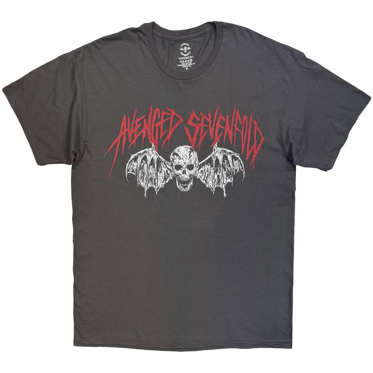 AVENGED SEVENFOLD - SKULL BAT - T-Shirt Charcoal Grey