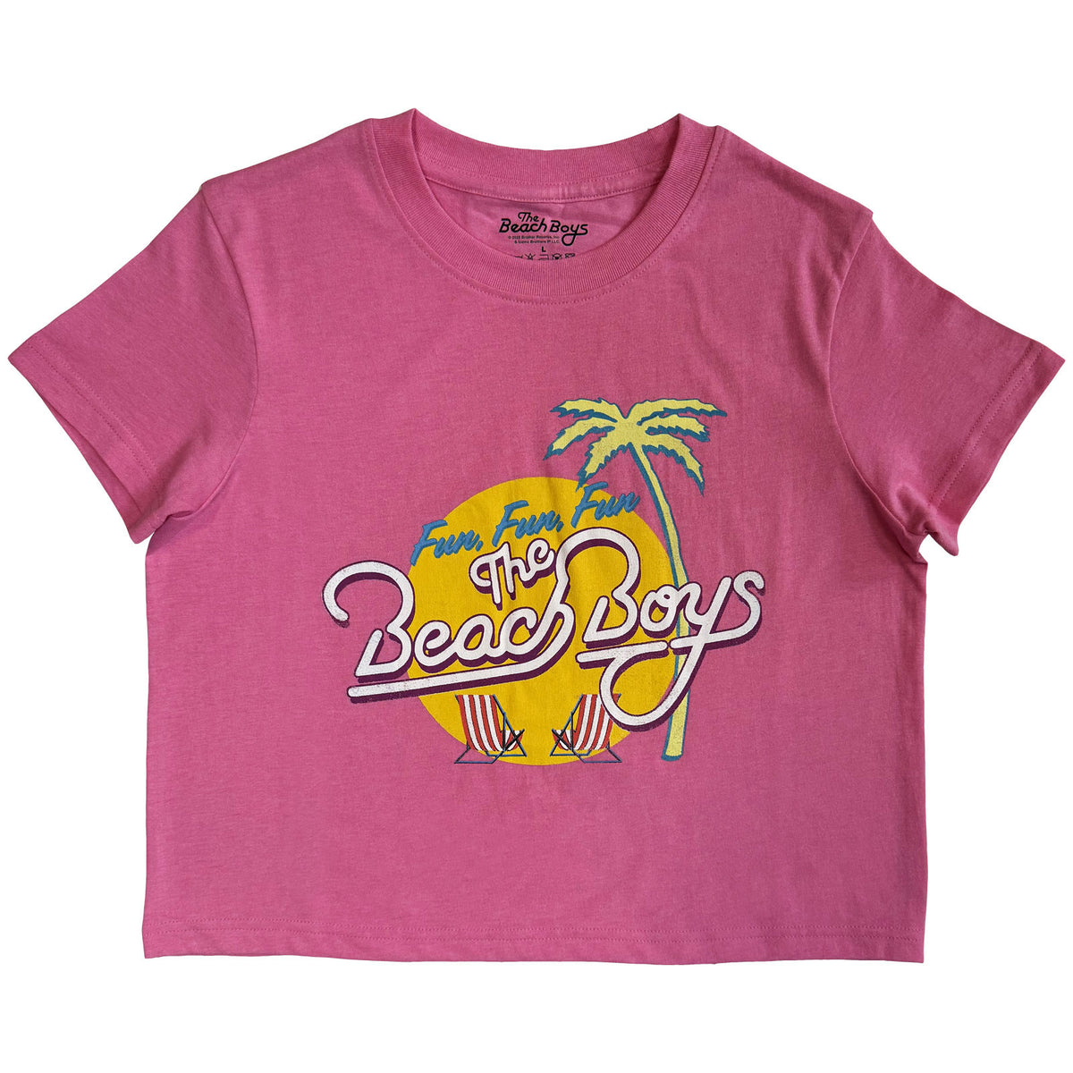 THE BEACH BOYS - FUN - Ladies Crop Top Pink