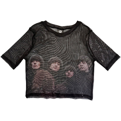 THE BEATLES - RUBBER SOUL - Ladies Crop Top Black
