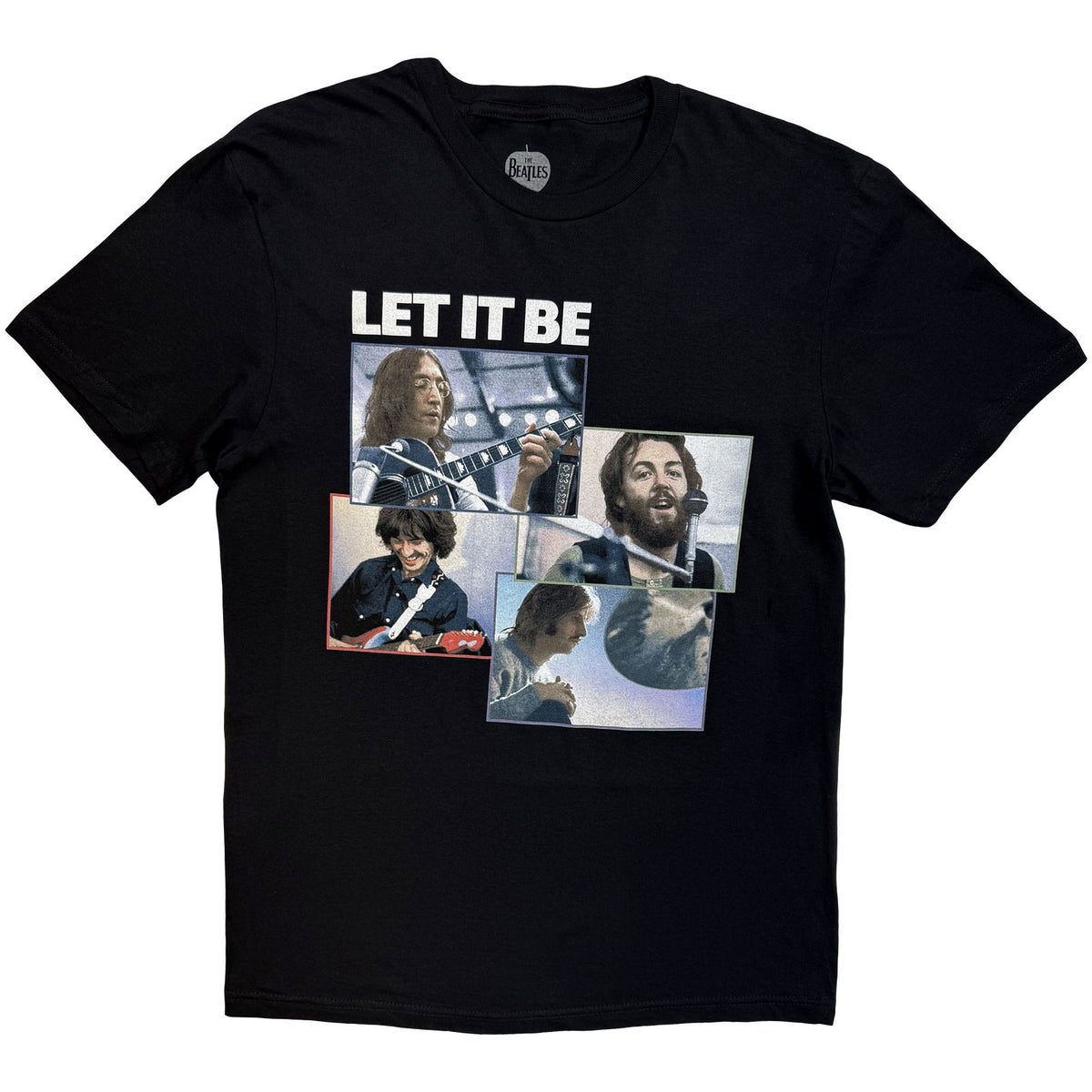 THE BEATLES - LET IT BE RECORDING SHOTS - T-Shirt Black