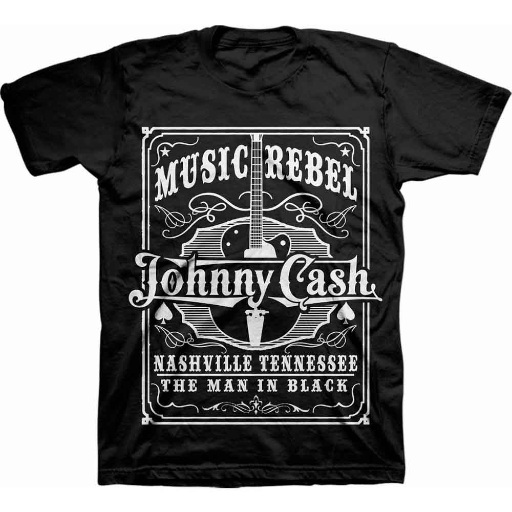 JOHNNY CASH - MUSIC REBEL - T-Shirt Black