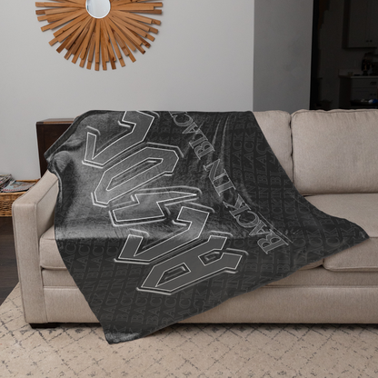 Rocksax AC/DC Sherpa Fleece Blanket - Back In Black